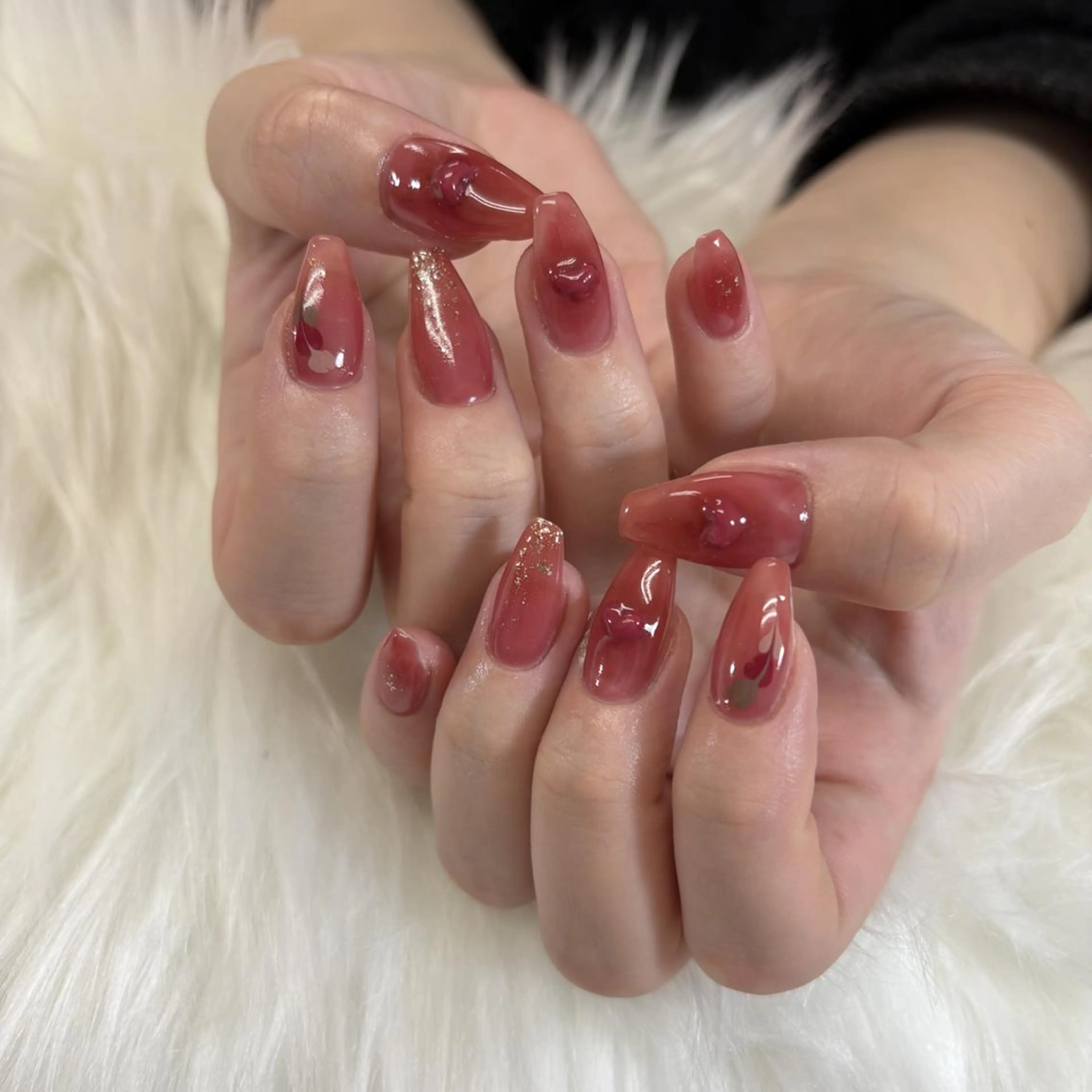 ネイル バレンタイン ハンドネイル nail salon Libertyのネイルデザイン