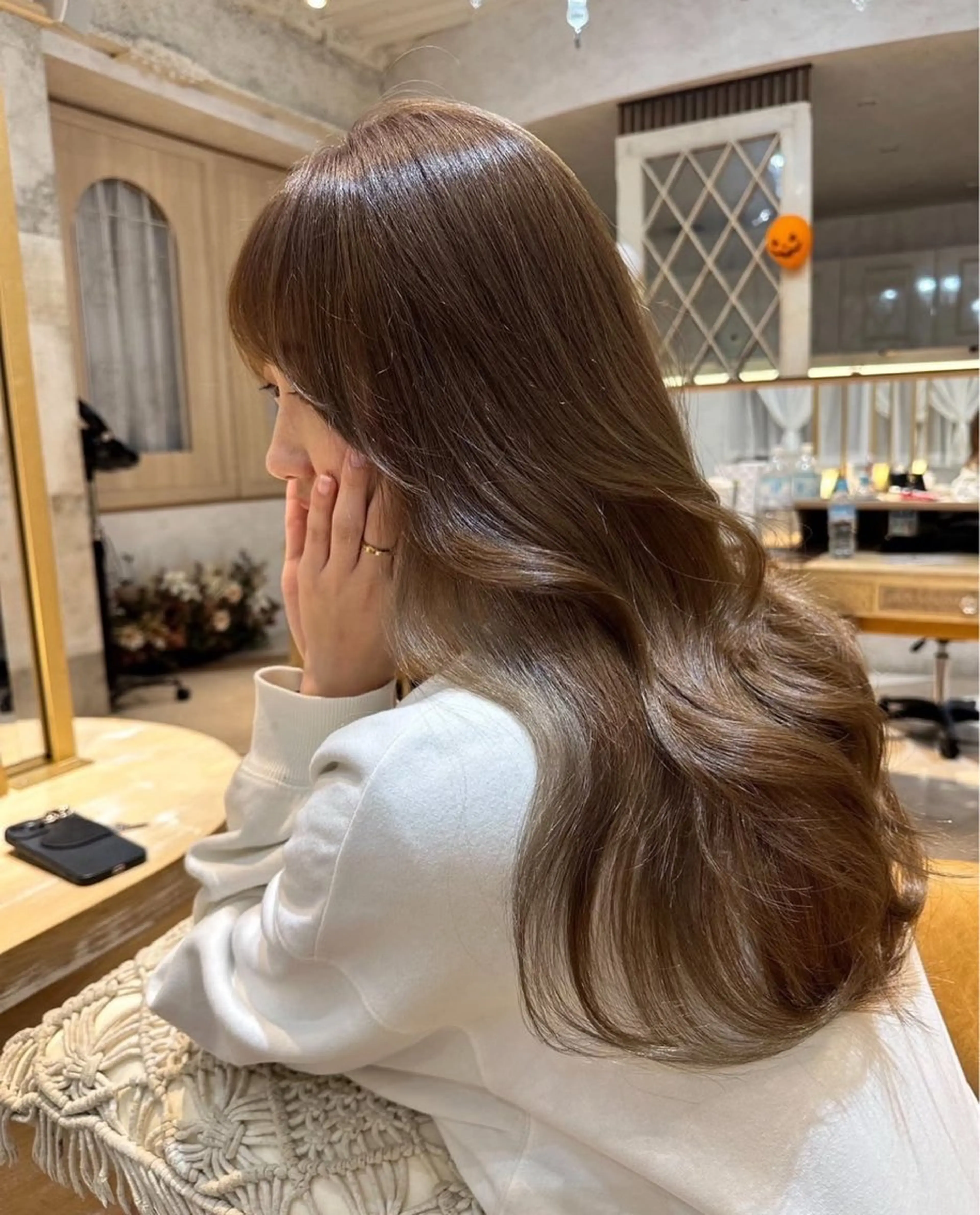 ロング ヘアカラー トリートメント 透明感カラー/髪質 改善/里奈のヘアスタイル