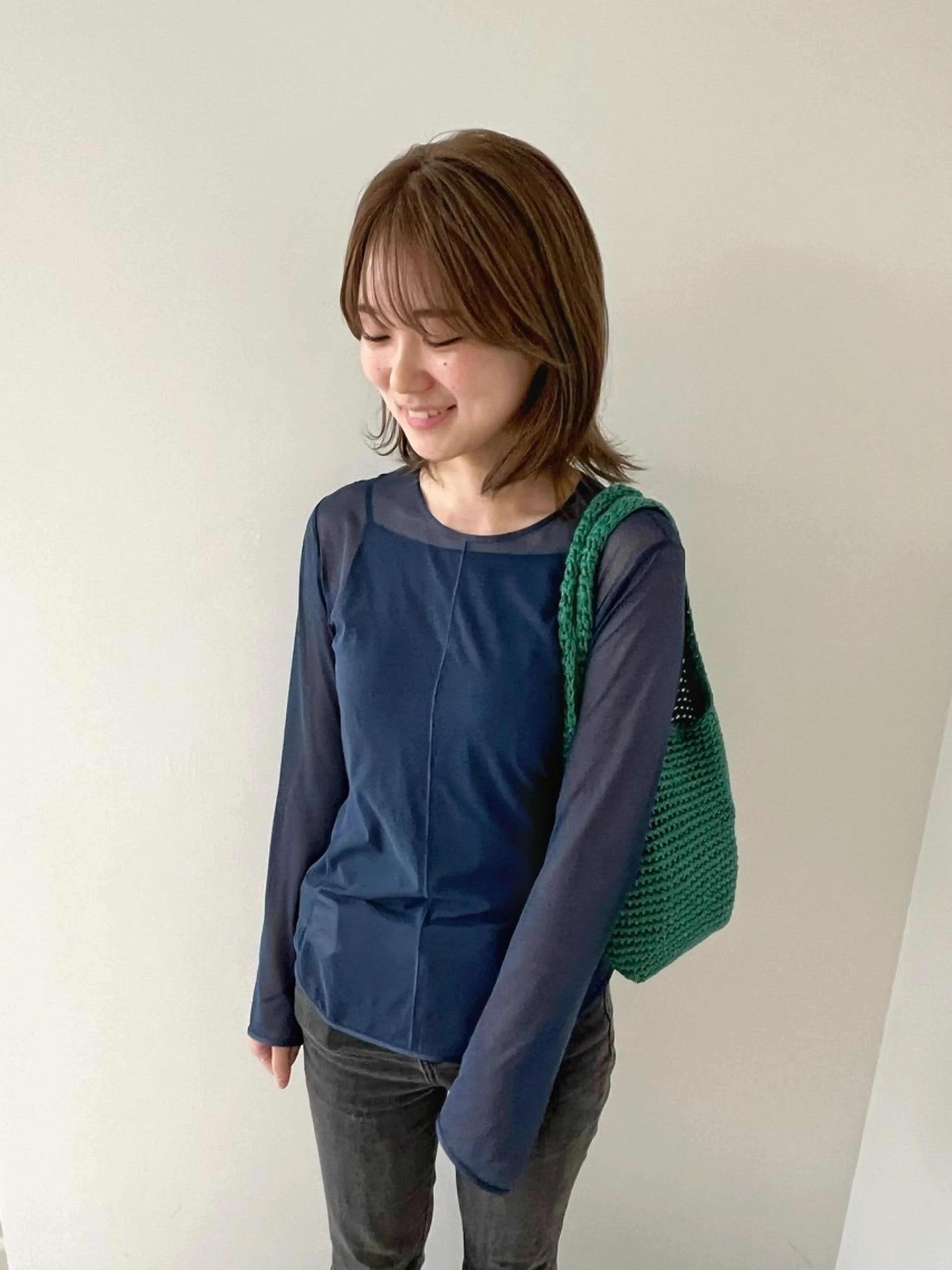 セミロング カラー ヘアカラー トリートメント Kasumi | くすみブラウン×渋谷のヘアスタイル