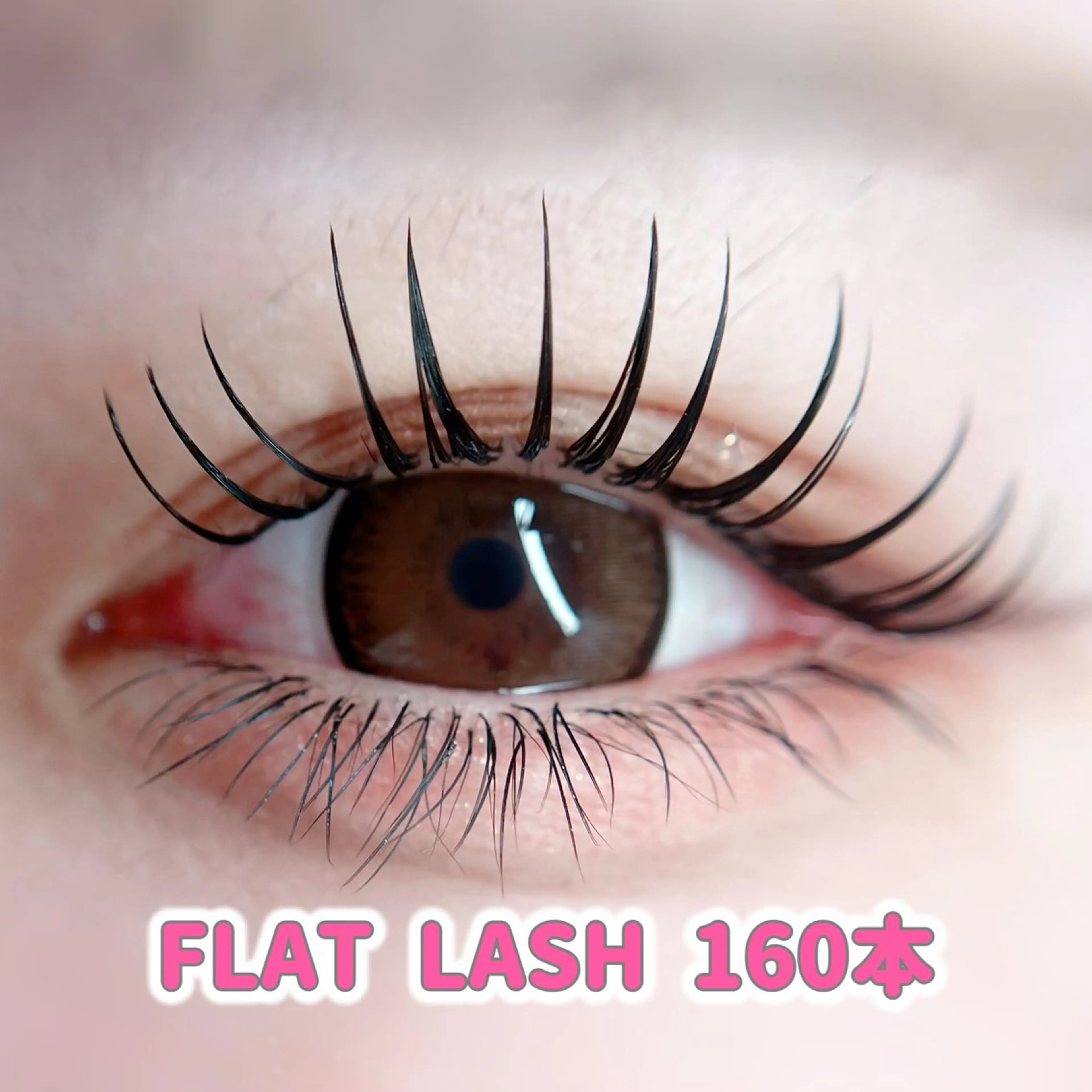 ✩ FLAT LASH 160本 ✩ オフ無料/美容液コーティング付きの写真