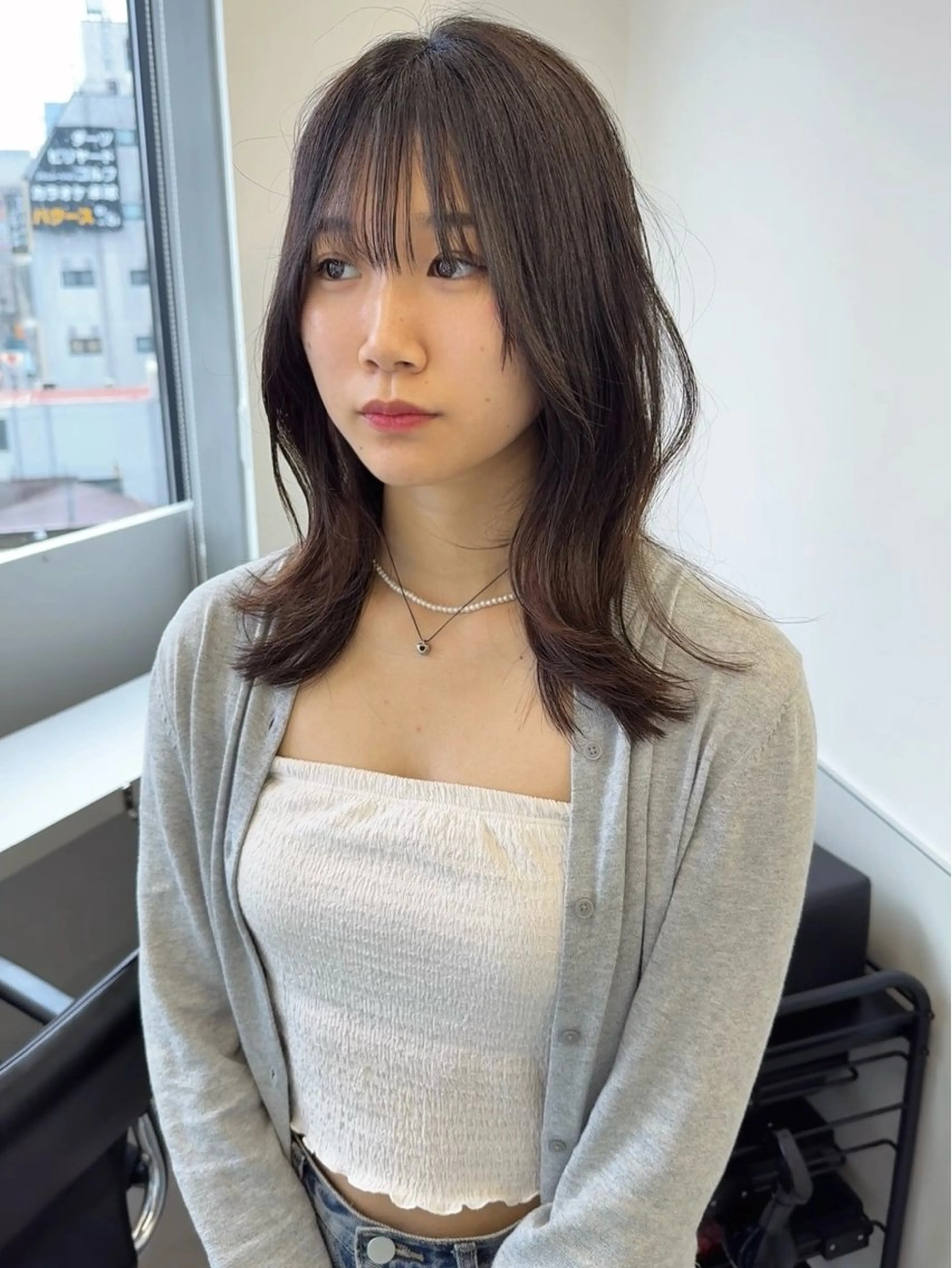 セミロング 韓国風ヘア レイヤーカット トリートメント ワンホンヘア カット 縮毛矯正 トリートメント 韓国ヘア🇰🇷 スズキのヘアスタイル