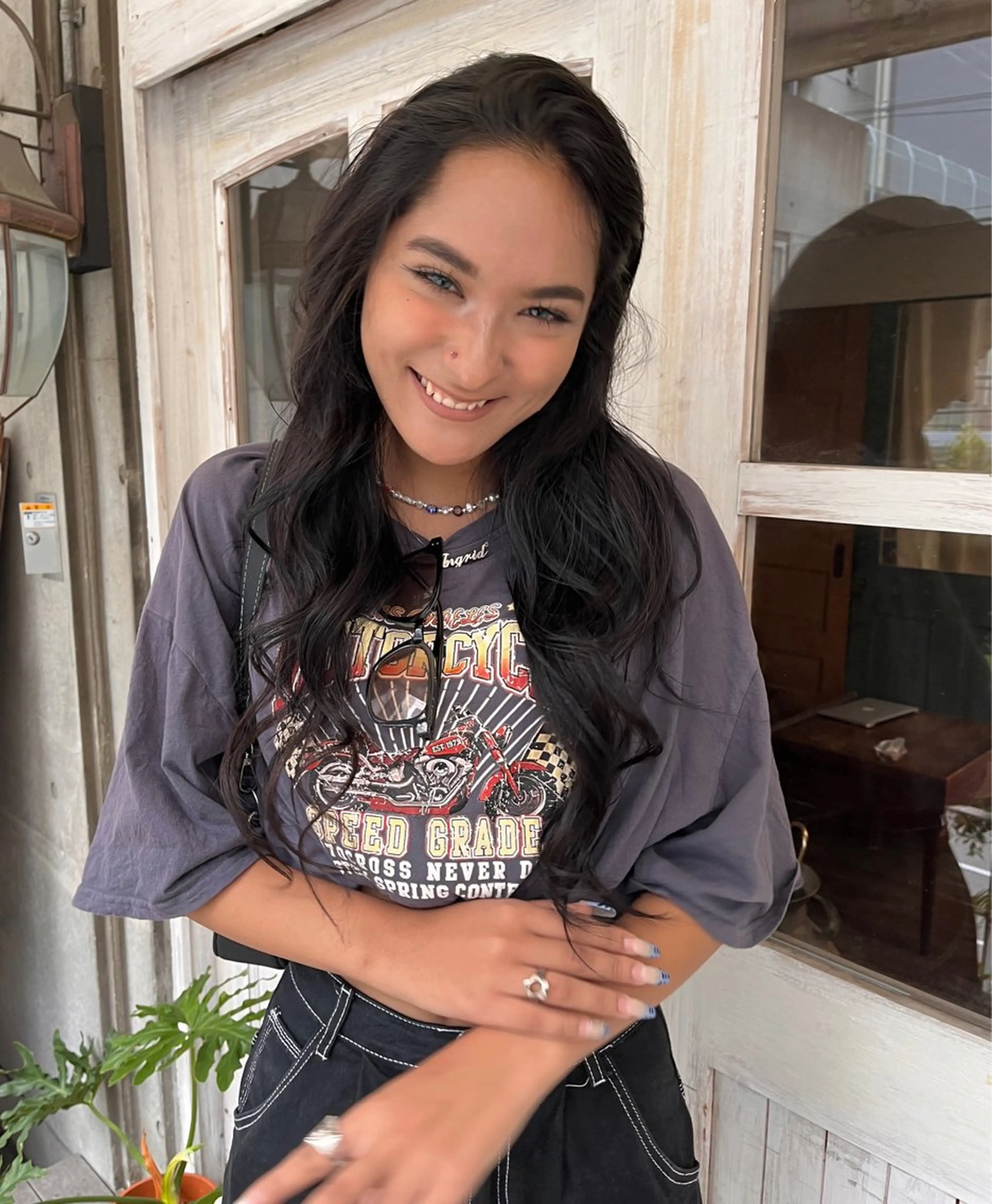 ロング カラー パーマ ヘアアレンジ キッズ デザインパーマ メンズカット 郁美のヘアスタイル