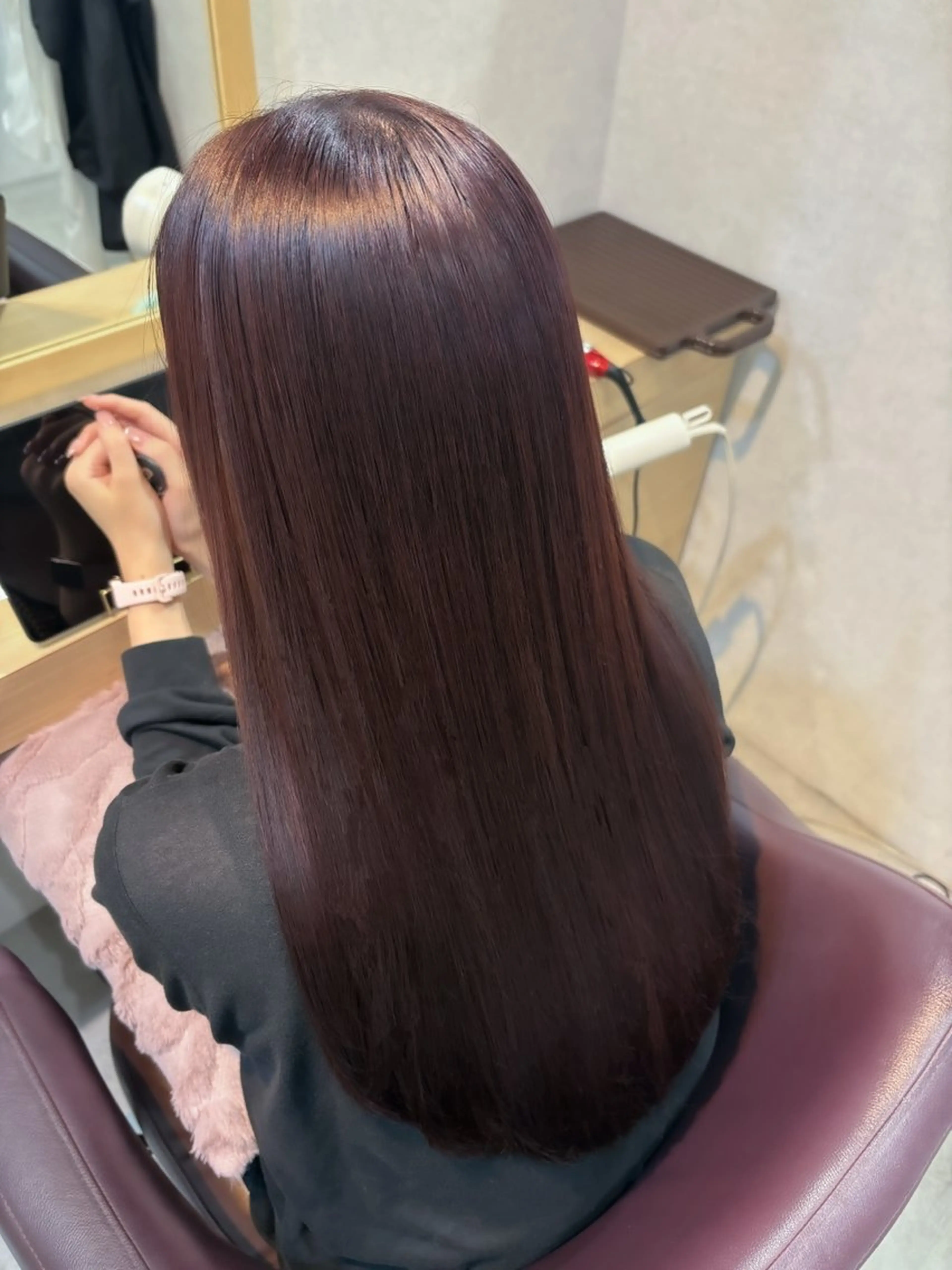 ロング カラー ブラウンカラー ピンクカラー ピンクブラウン カット ヘアカラー トリートメント ブラウンカラー 🫧tomoka🫧のヘアスタイル