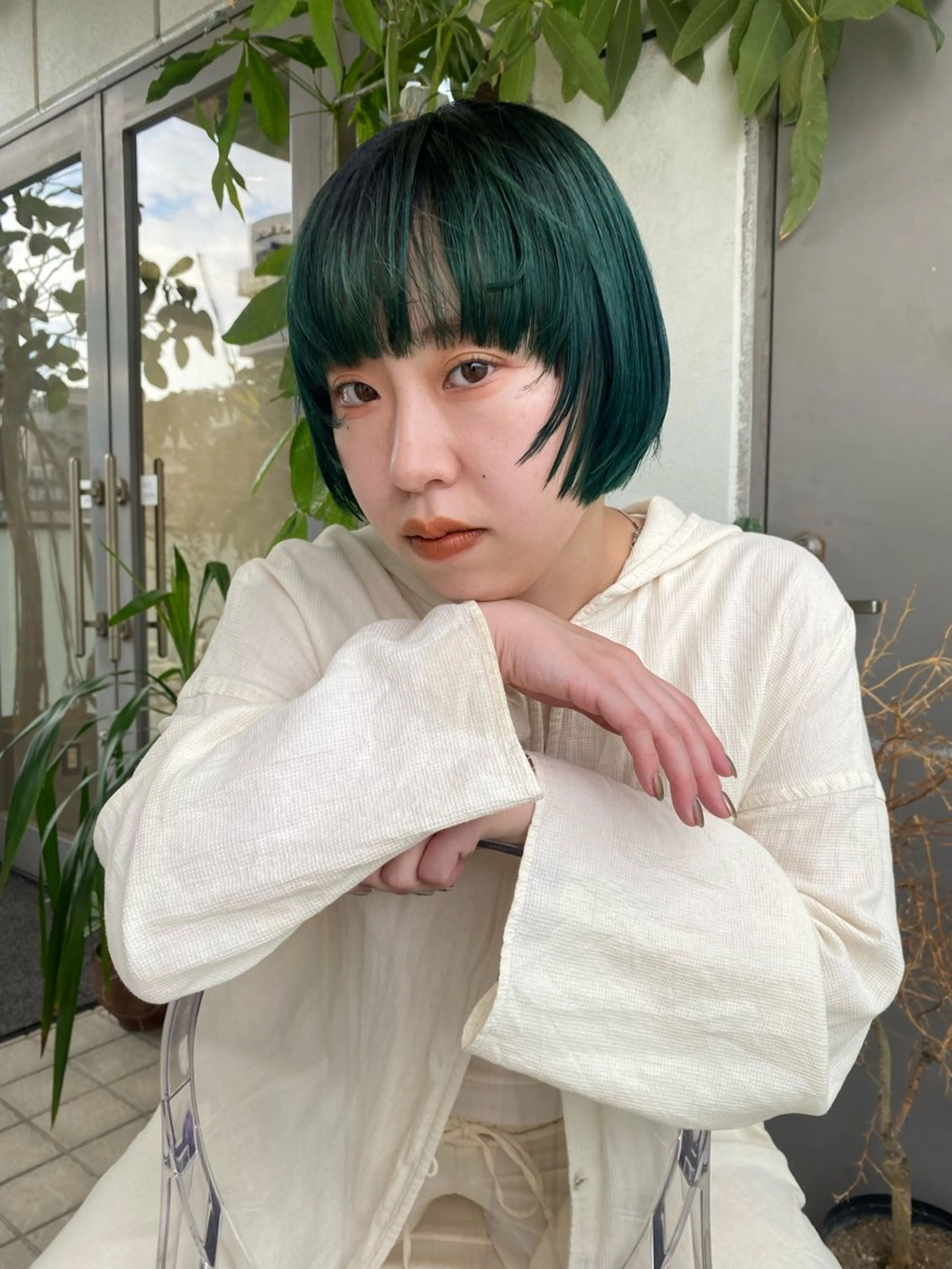 ミディアム カラー メンズ メンズブリーチ 黒髪 ブリーチ 🍈yurina 福岡/パーマ🍈のヘアスタイル