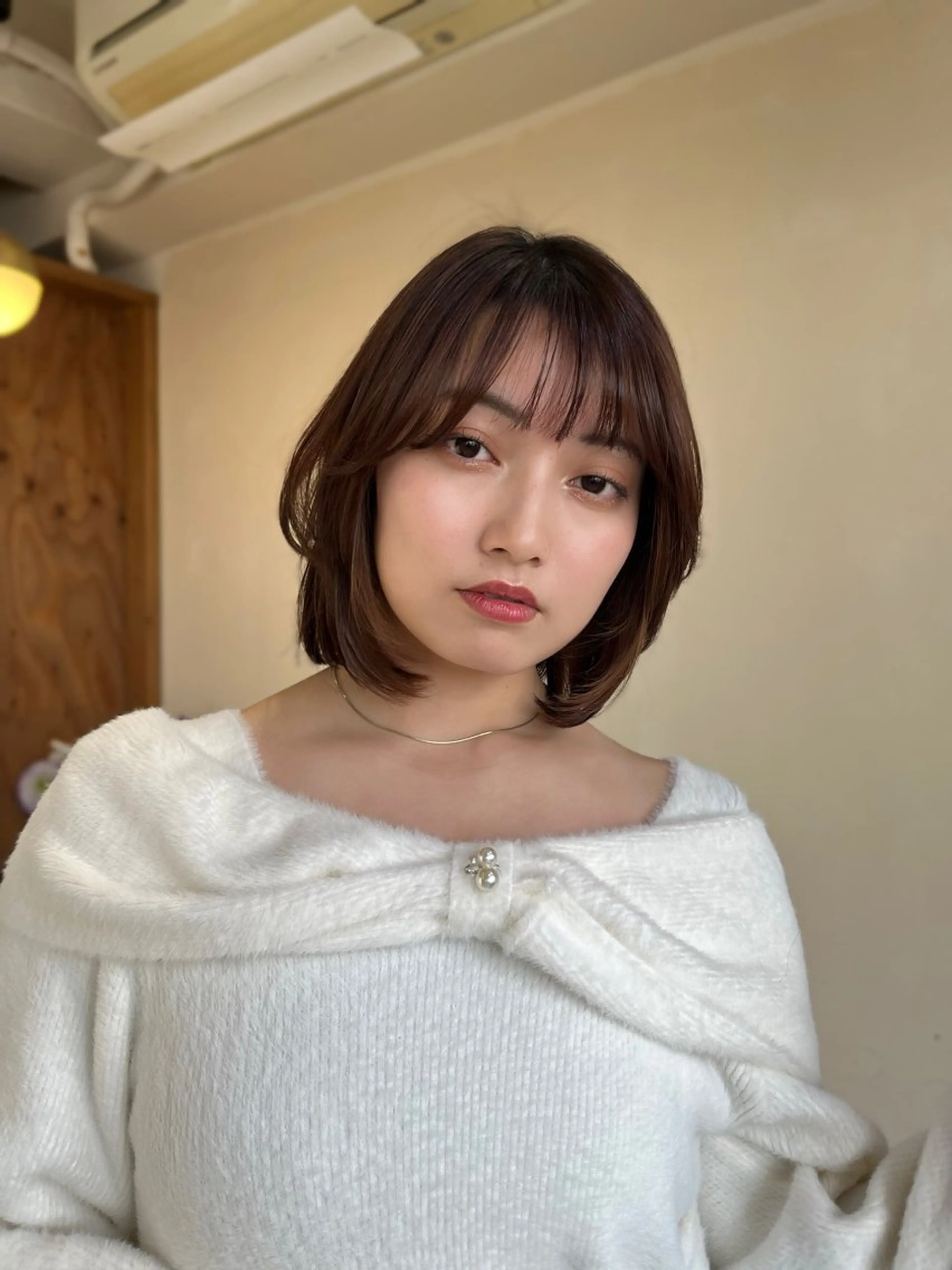 ミディアム カット 縮毛矯正 トリートメント 塩川ももこ/ 自然な縮毛矯正のヘアスタイル