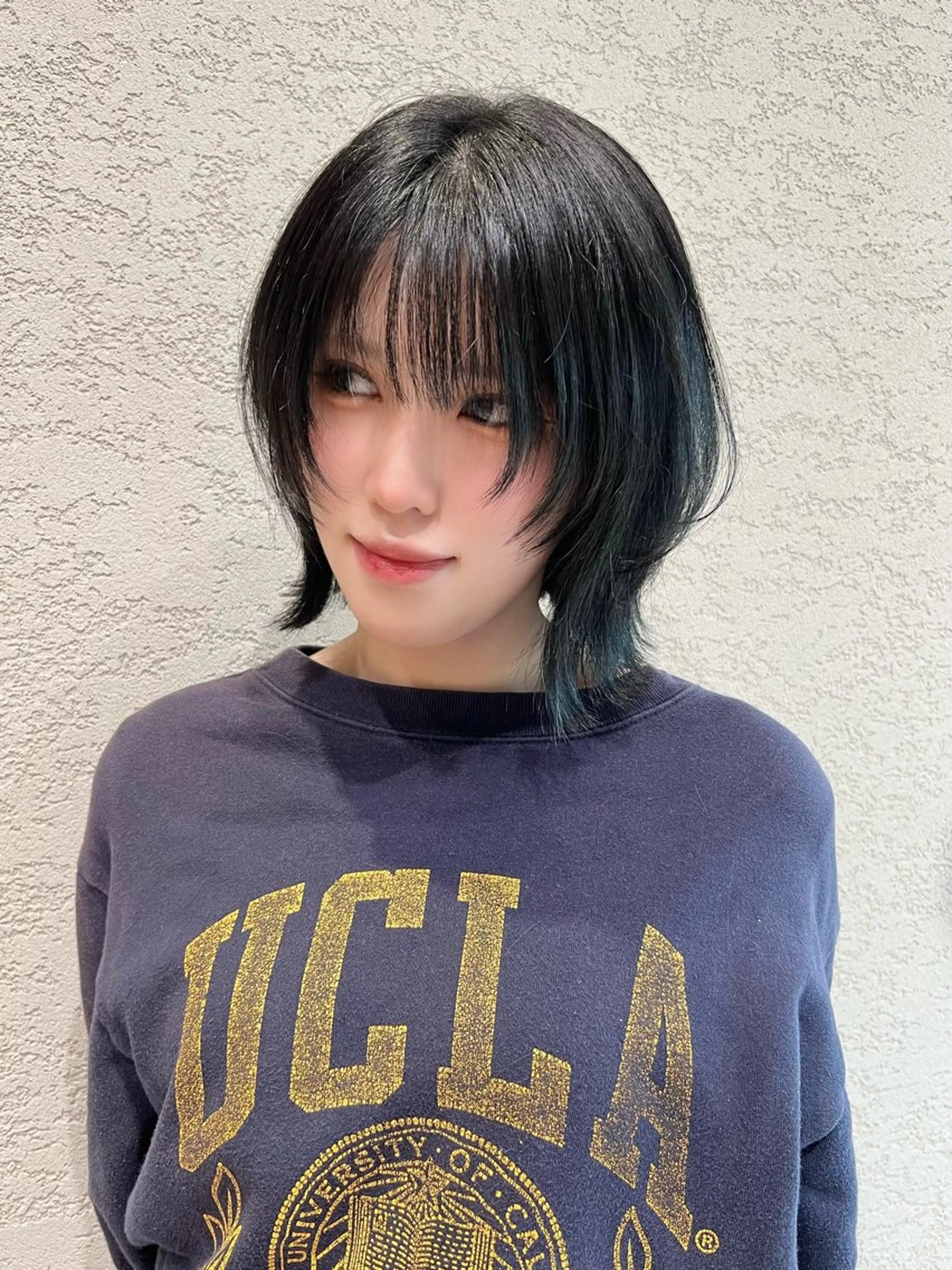 ミディアム カラー カット ヘアカラー トリートメント 興津/韓国レイヤー ダブルカラー美髪縮毛のヘアスタイル