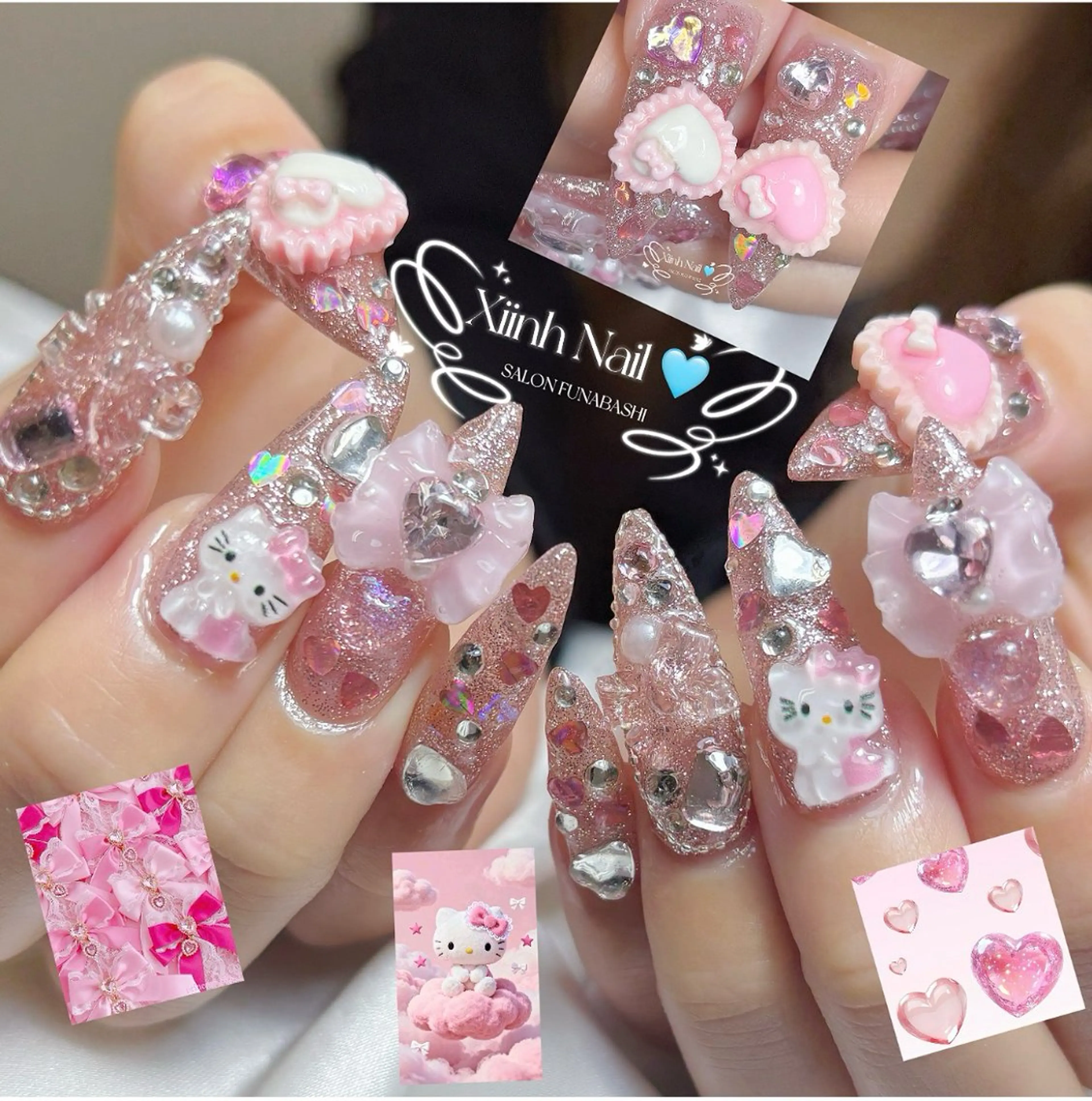 ネイル チークネイル 桜ネイル 長さ出し フットネイル ジェルネイル ハンドネイル XIINH NAIL SALONのネイルデザイン