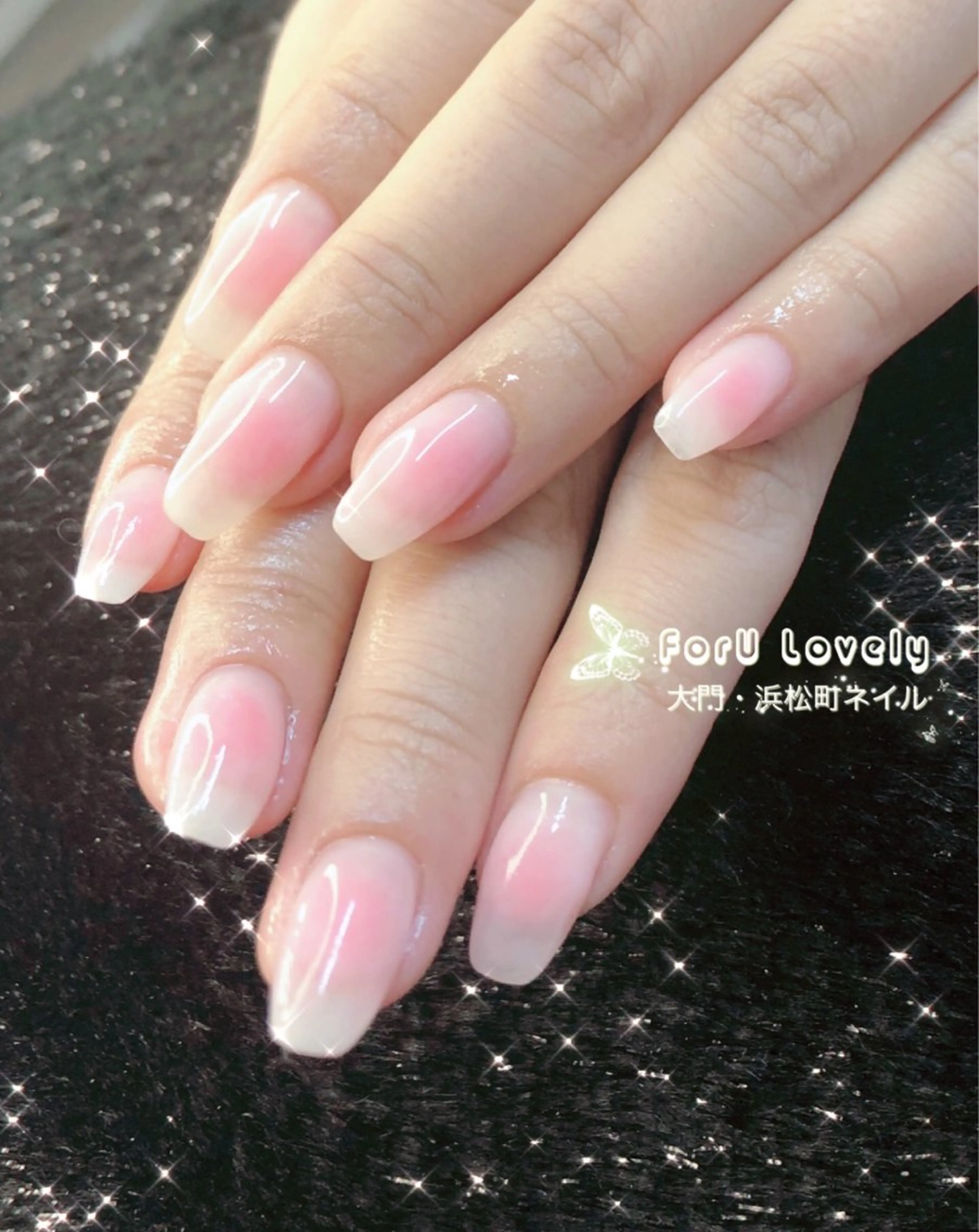 ネイル チークネイル フレンチネイル ジェルネイル ガラスフレンチ ハート 大門浜松町 ネイルのネイルデザイン