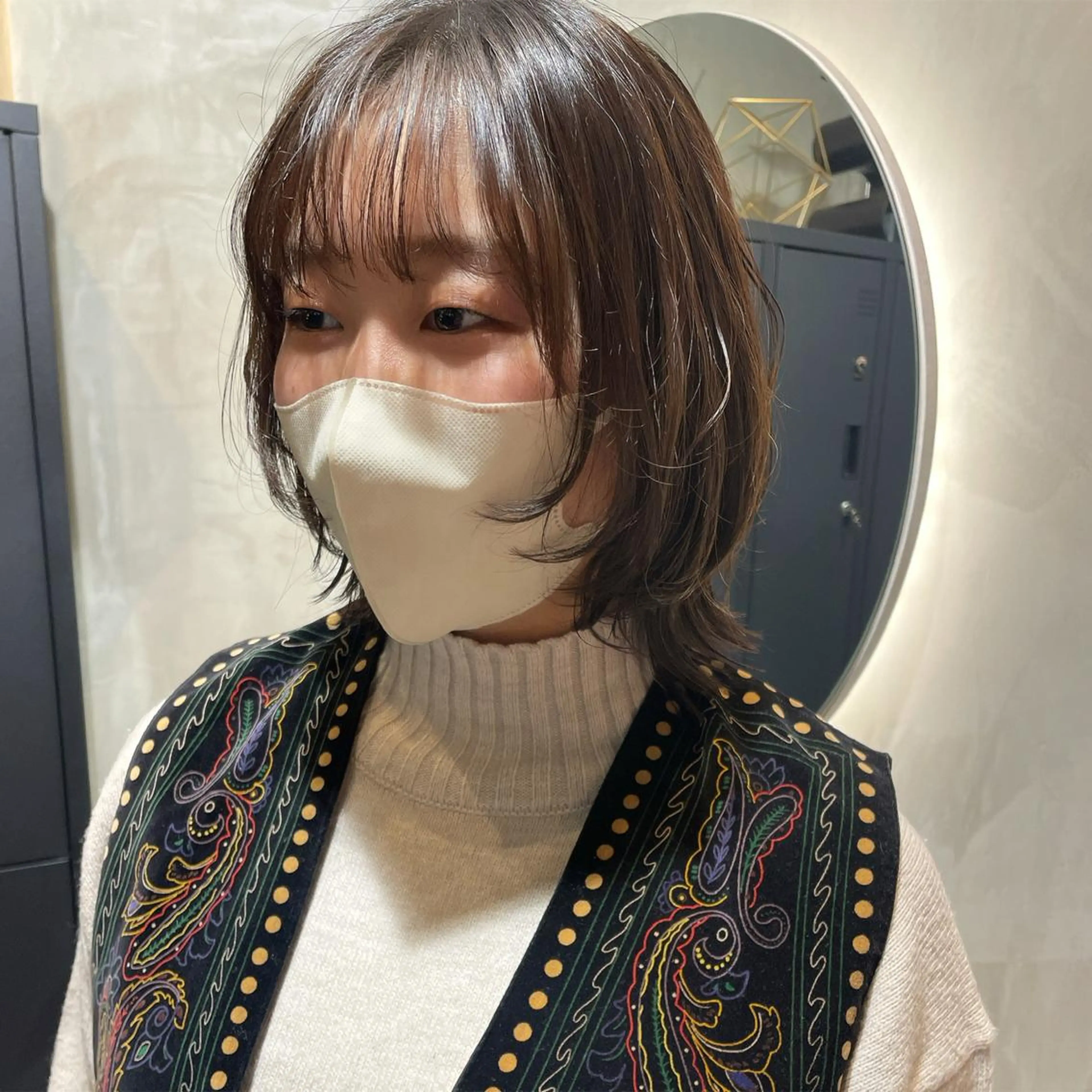 ミディアム カラー ヤマモト マイのヘアスタイル