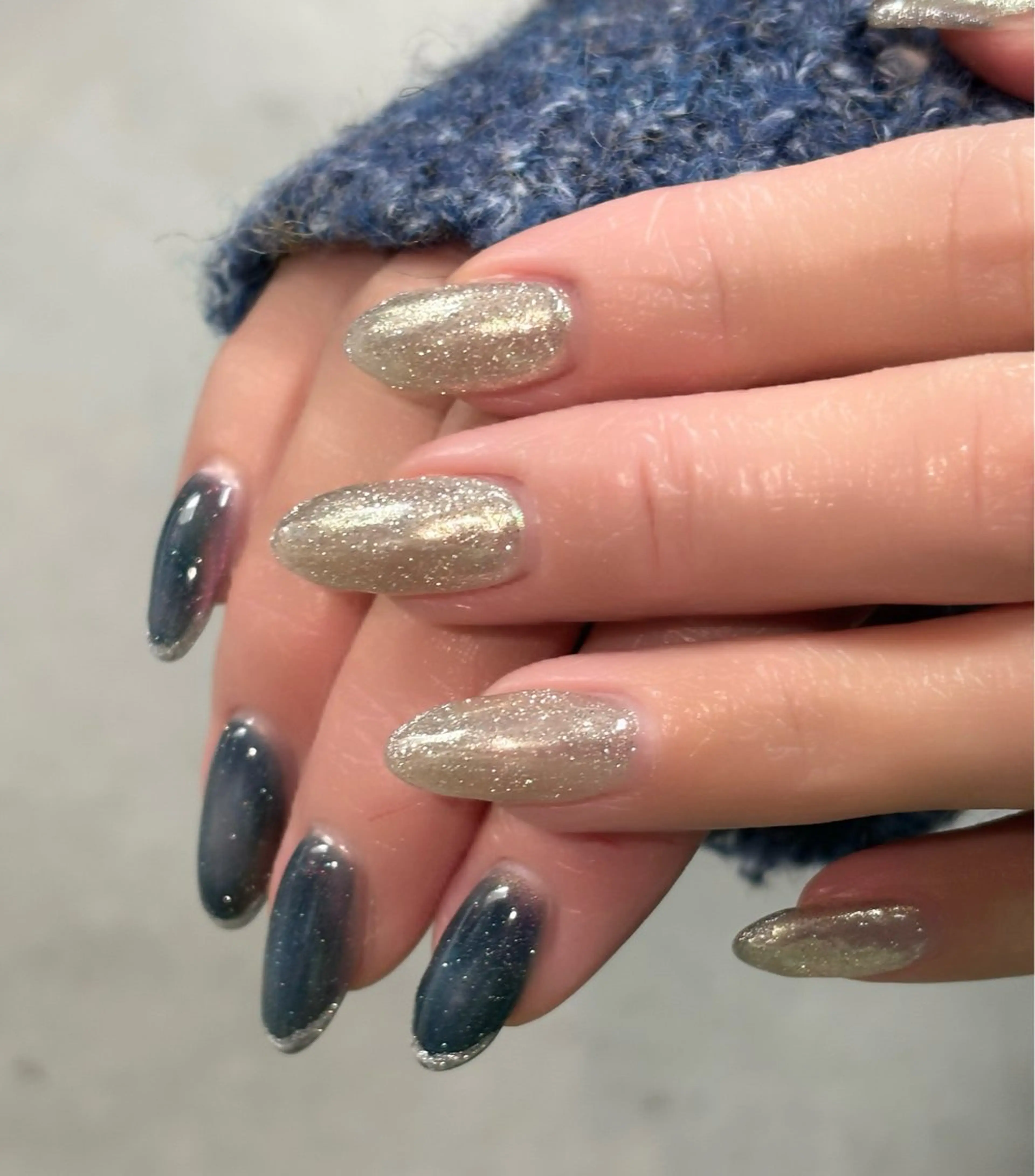 ネイル ブルー シルバー Lowé nailのネイルデザイン