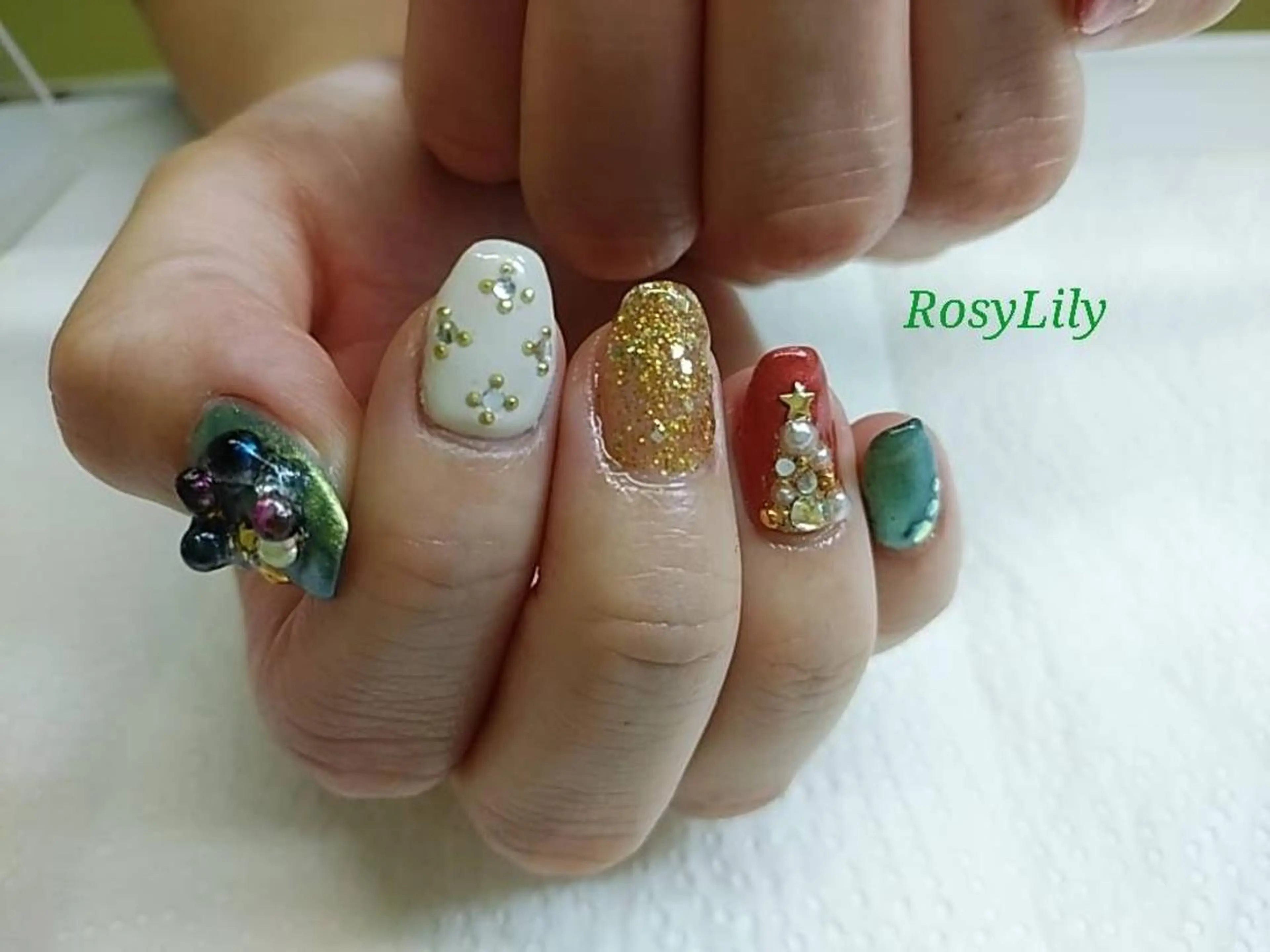 ネイル 冬ネイル クリスマス プライベートサロン RosyLily所属・プライベートサロン Rosy Lilyのネイルデザイン