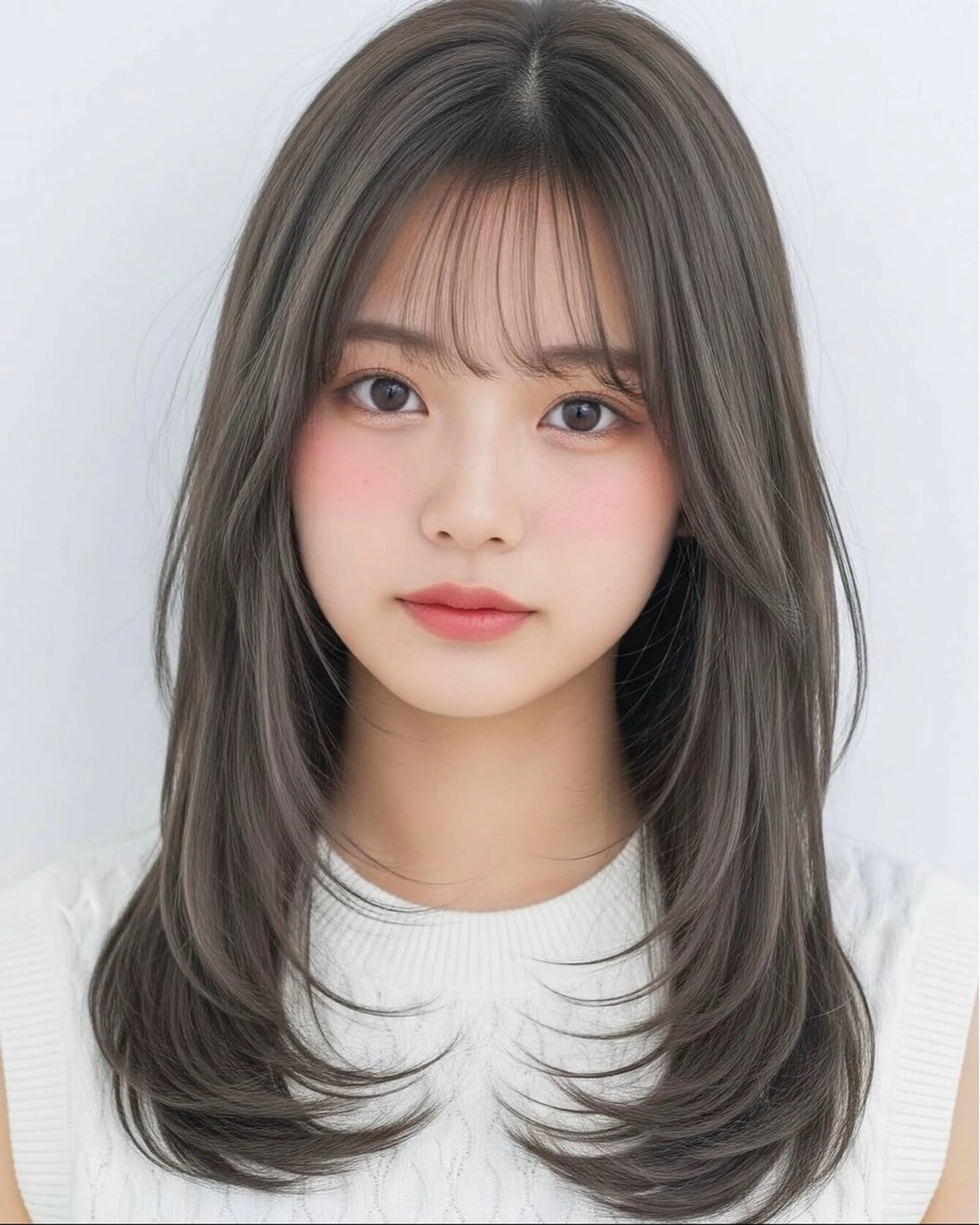 ミディアム 韓国風ヘア レイヤーカット 宇田 光希のヘアスタイル