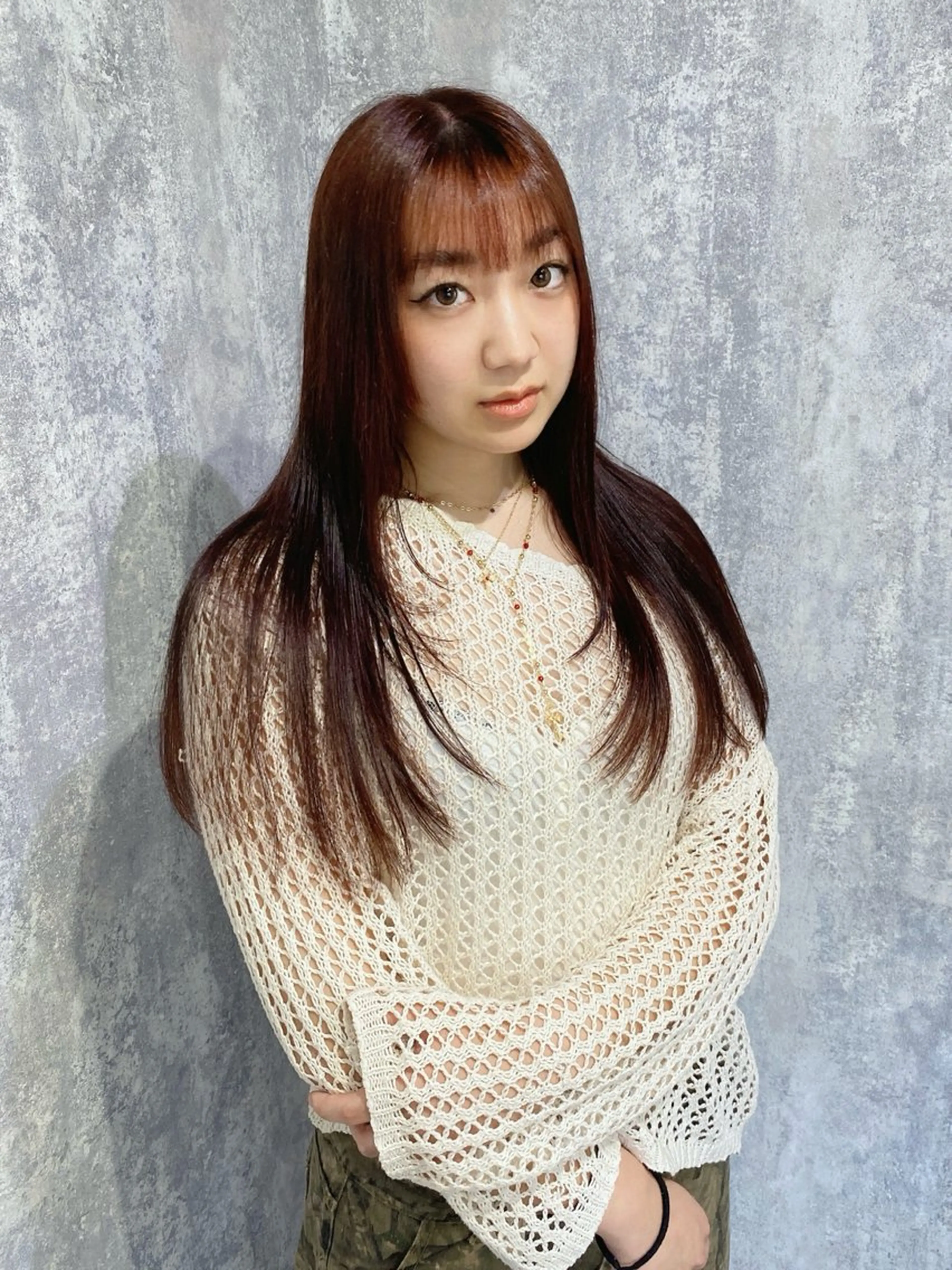 ロング カラー 透明感カラー カット ヘアカラー トリートメント shiori/透明感 /顔周り/髪質改善のヘアスタイル