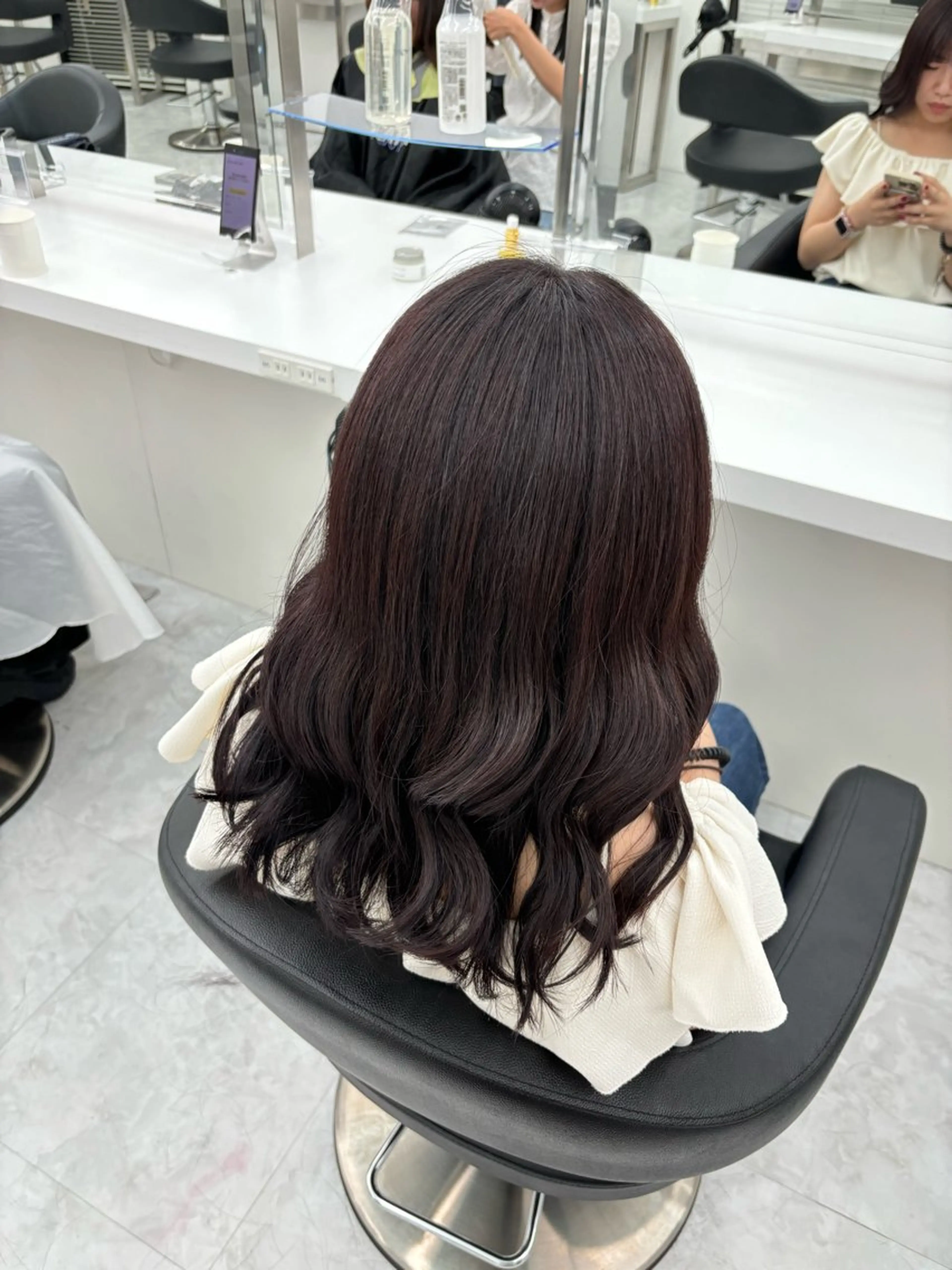 セミロング カラー カット ヘアカラー ヘッドスパ ヘアセット 🫧韓国風透明感 ヘア🫧towaのヘアスタイル