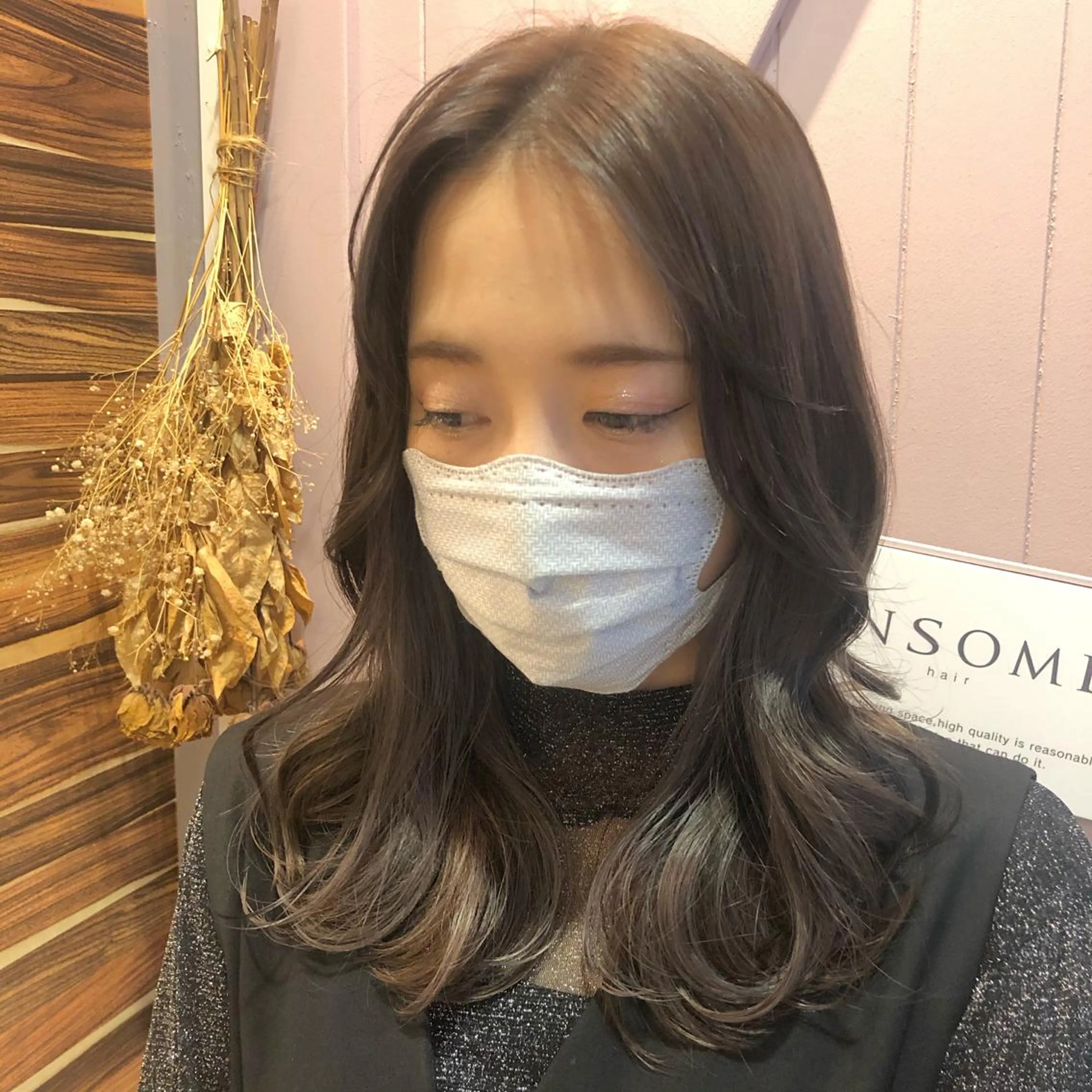 ミディアム ヨシンモリ 韓国風ヘア mizuki roan多々良店のヘアスタイル