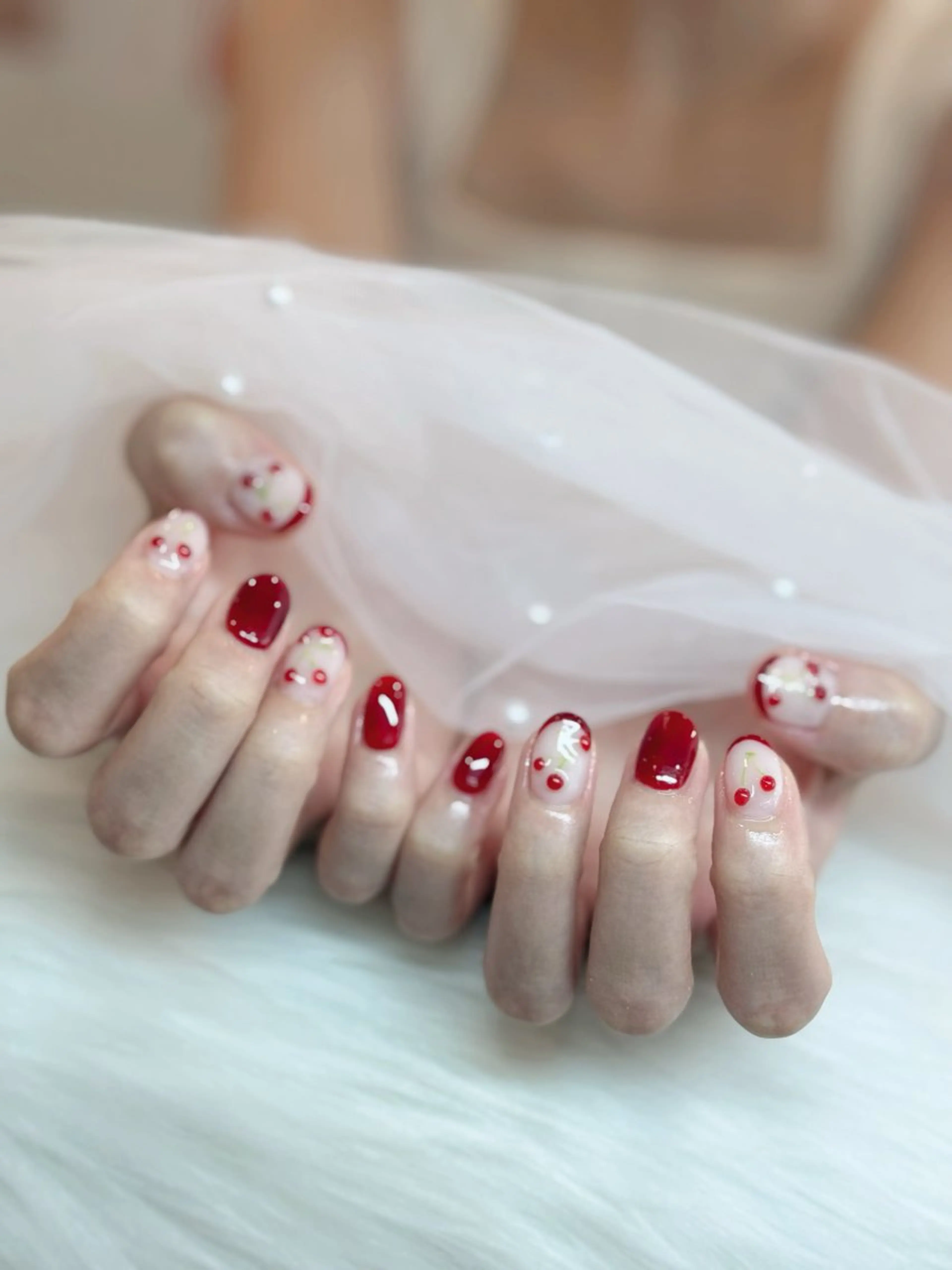 ネイル キラキラネイル 韓国ネイル 水色 マグネットネイル ニュアンスネイル ハンドネイル RUBY Nail 日暮里店のネイルデザイン