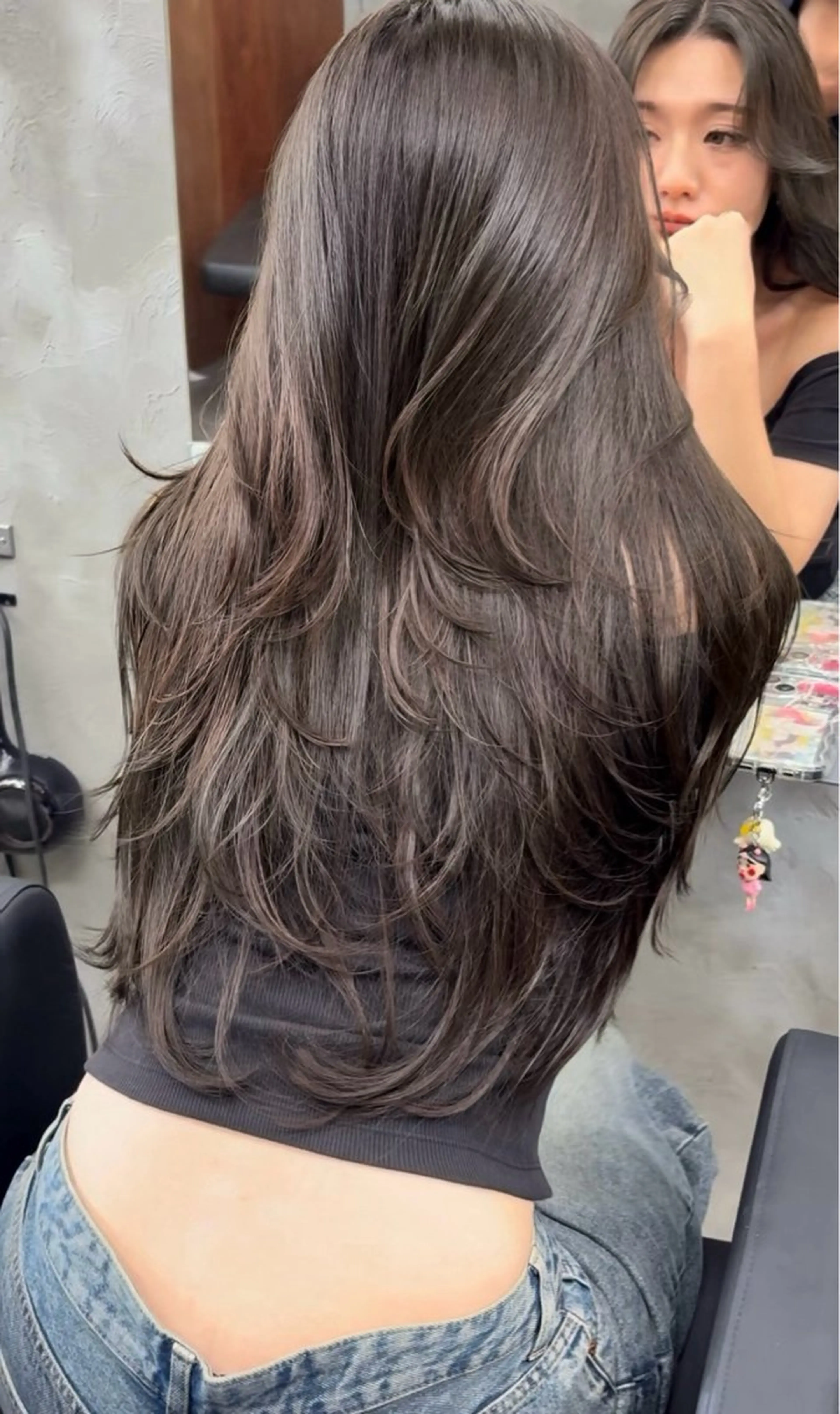 ロング カラー カット ヘアカラー ハイライト、レイヤー カット/西梅田/中西のヘアスタイル