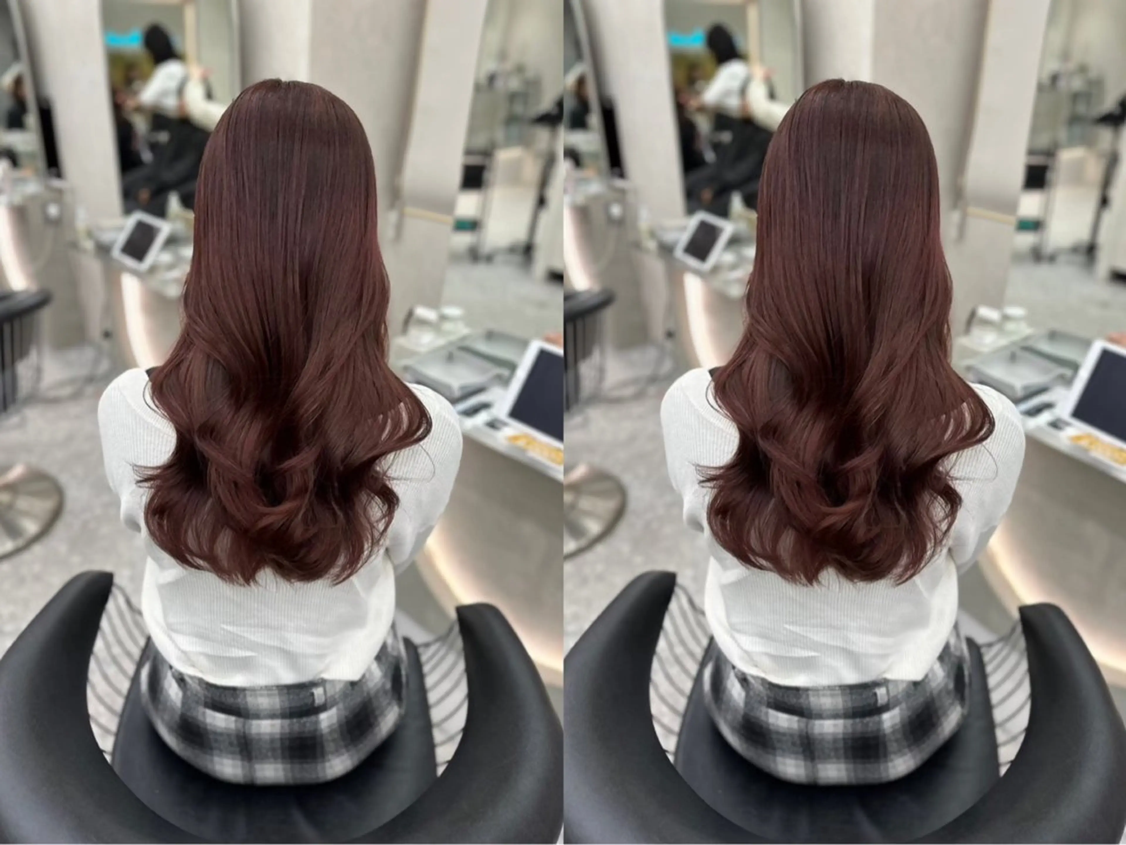 セミロング カラー ブリーチ ブラウンカラー 透明感カラー ブリーチなしカラー レッドカラー 【博多髪質改善】 吉村　清志のヘアスタイル