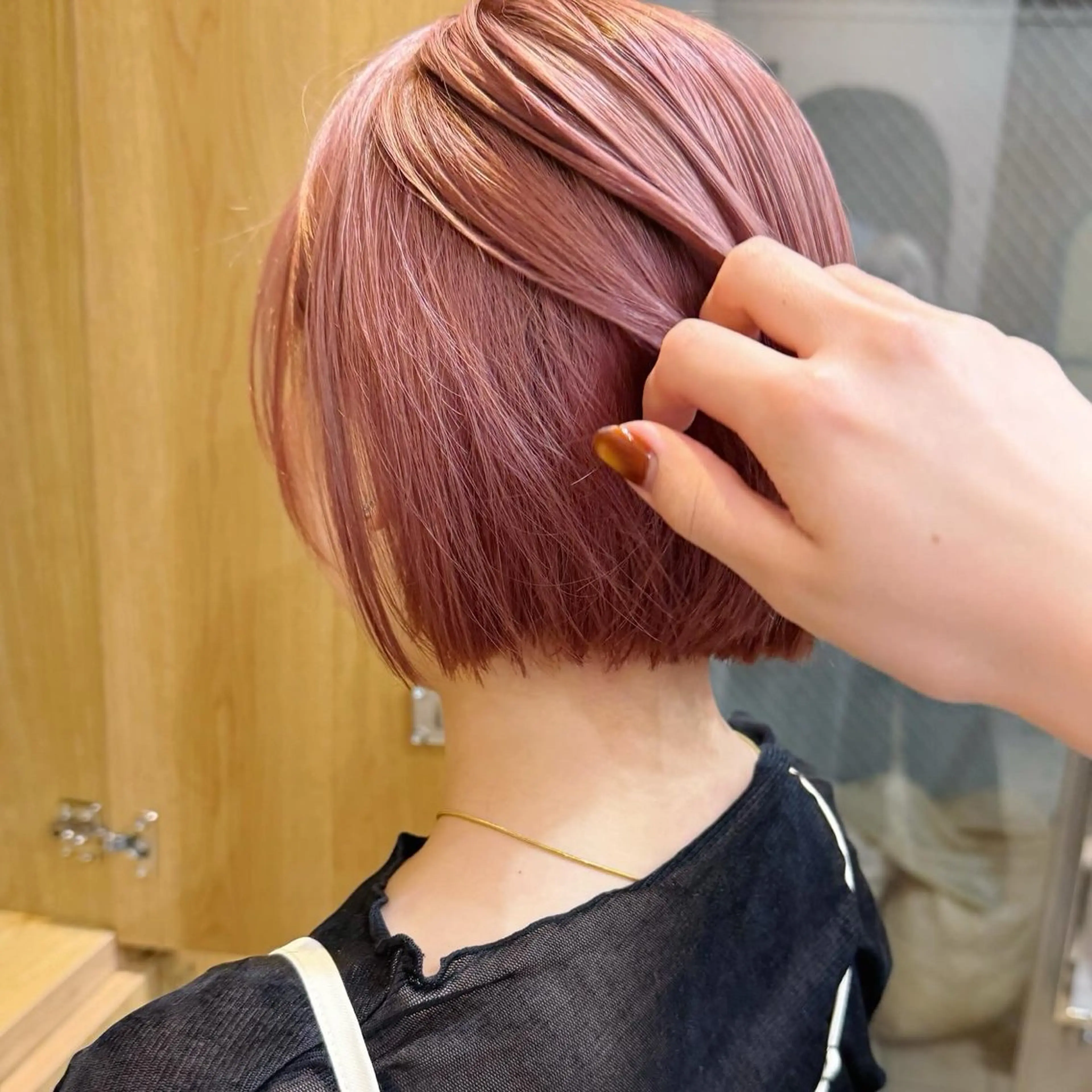 ショート カラー ピンクカラー ❤️アヤカ Wカラー ボブ レイヤー❤️のヘアスタイル