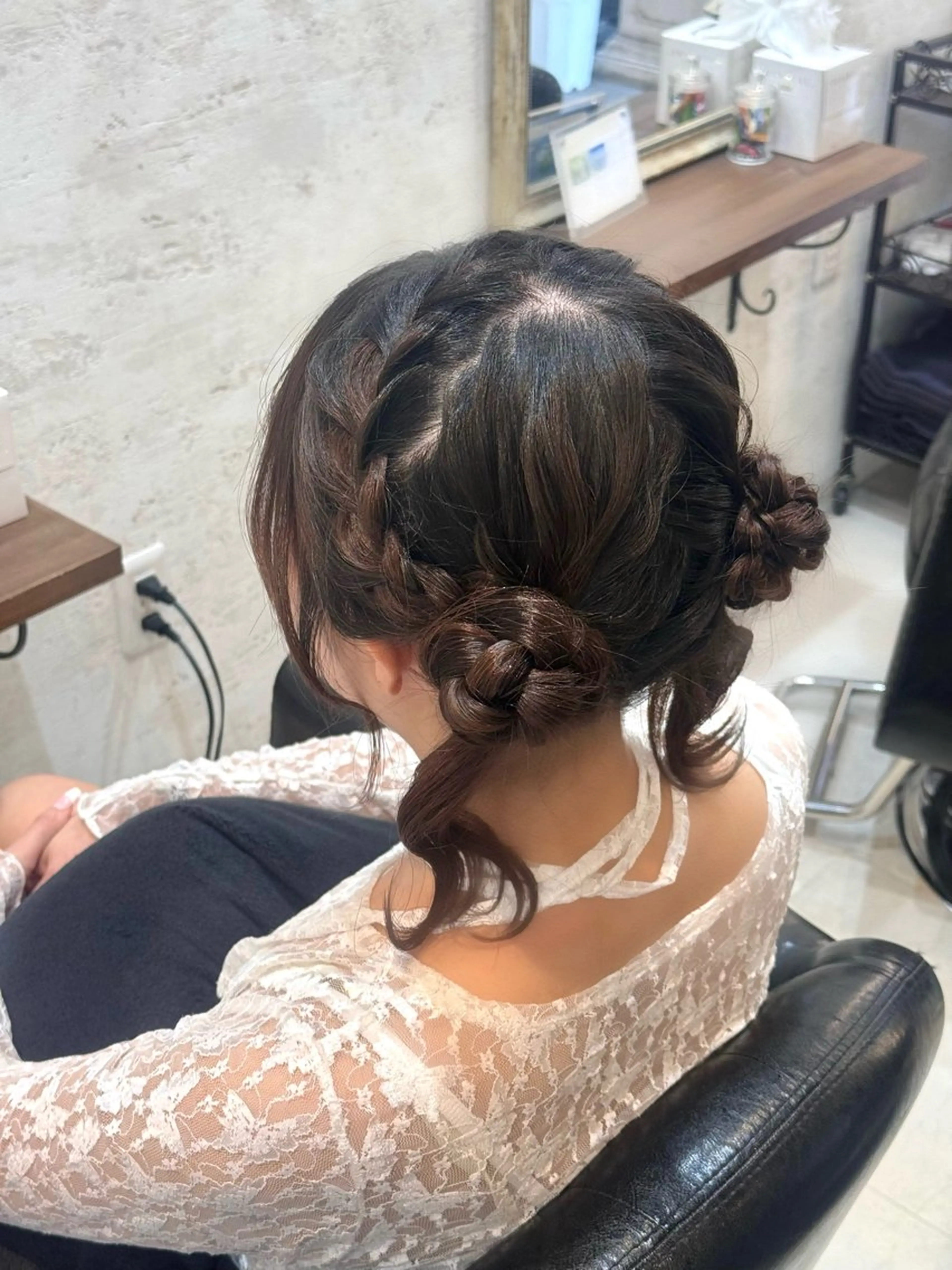 セミロング ヘアアレンジ オレンジポップ みりゅうのヘアスタイル