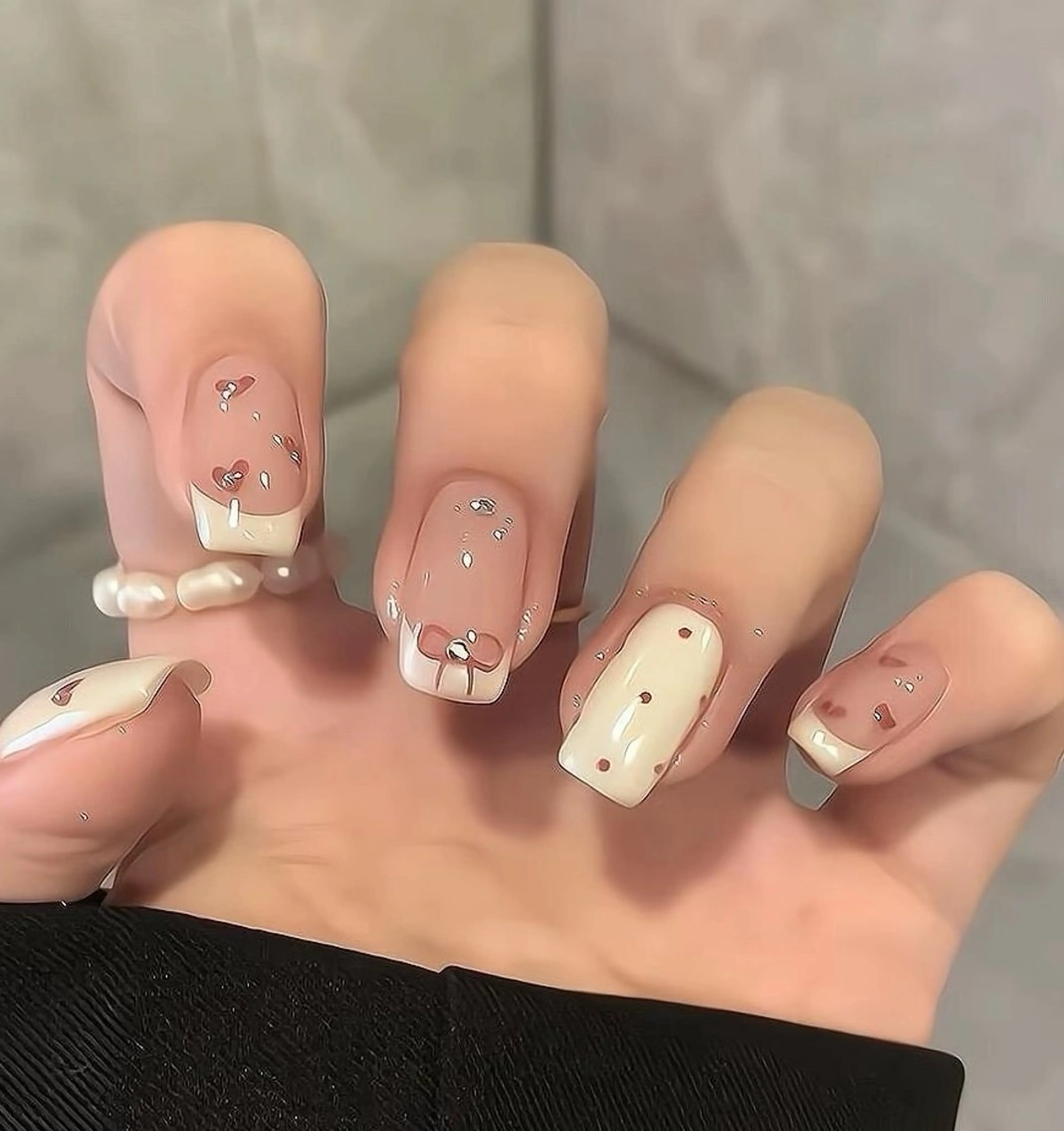 ネイル チークネイル 長さ出し フレンチネイル ガーリー 韓国ネイル sun nail池袋 モデル募集のネイルデザイン