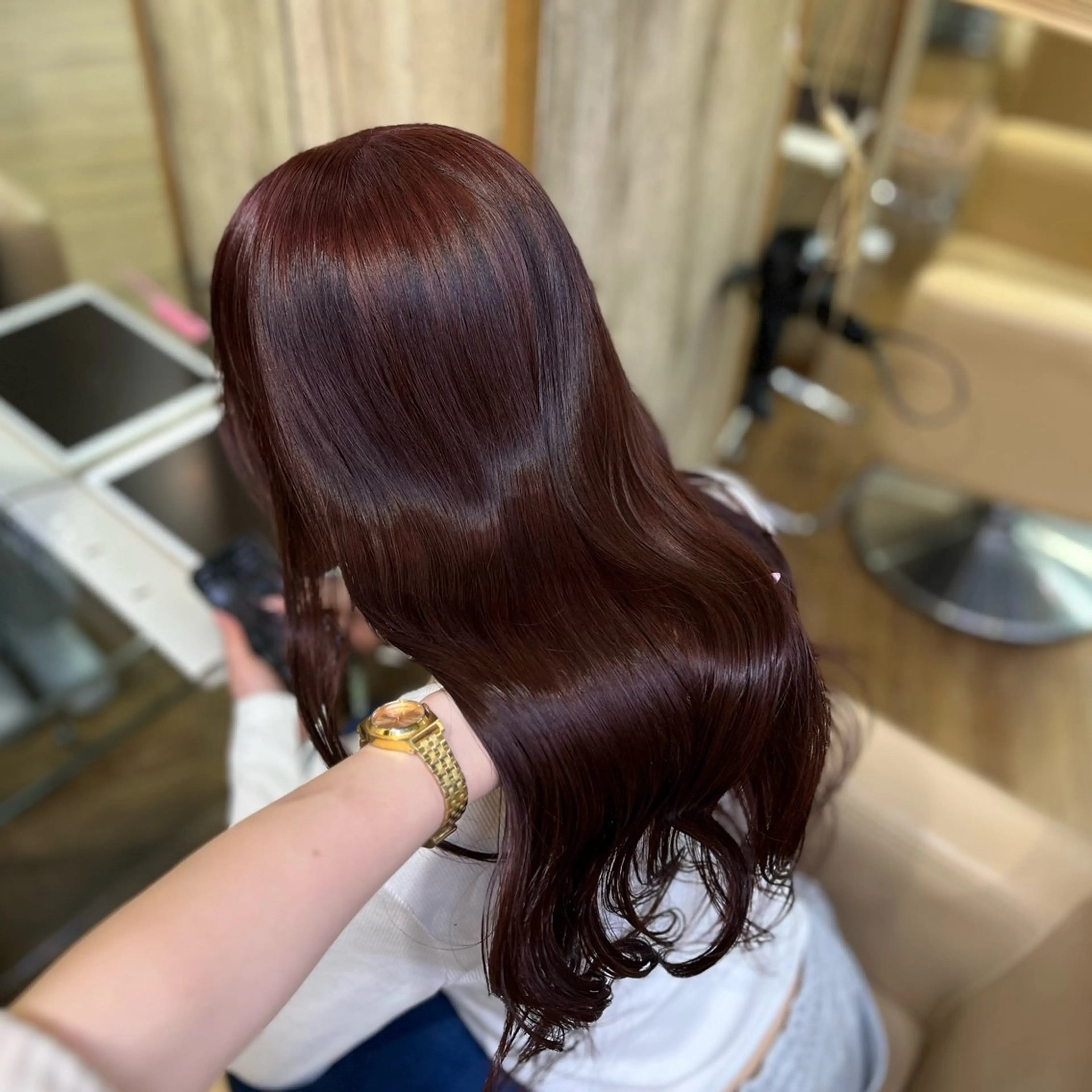 ミディアム カラー ヘアカラー 🌙Runa つや髪 /モテ/小顔カットのヘアスタイル