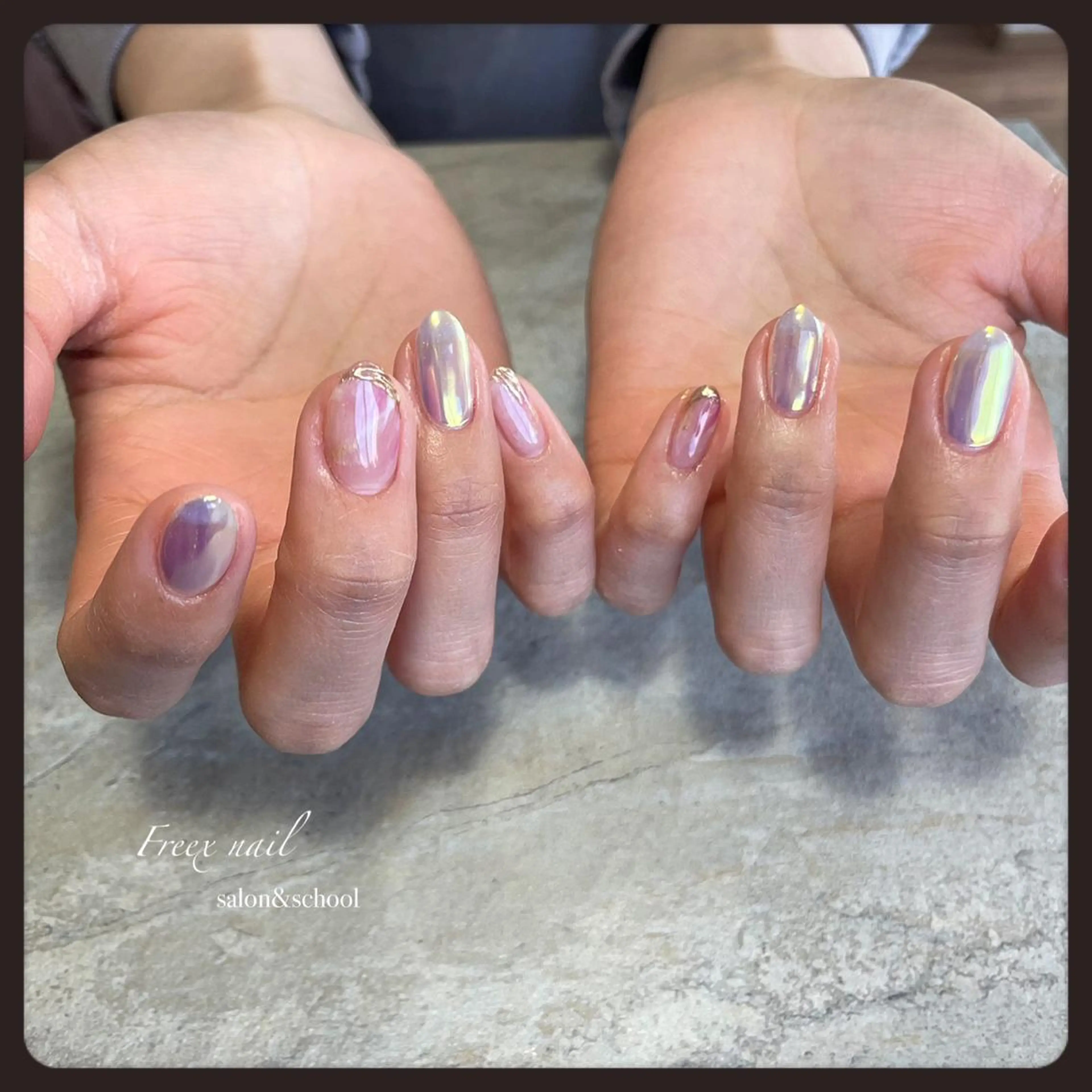 ネイル オーロラネイル ハンドネイル ハンドケア freex nail /ニュアンス/個性派のネイルデザイン