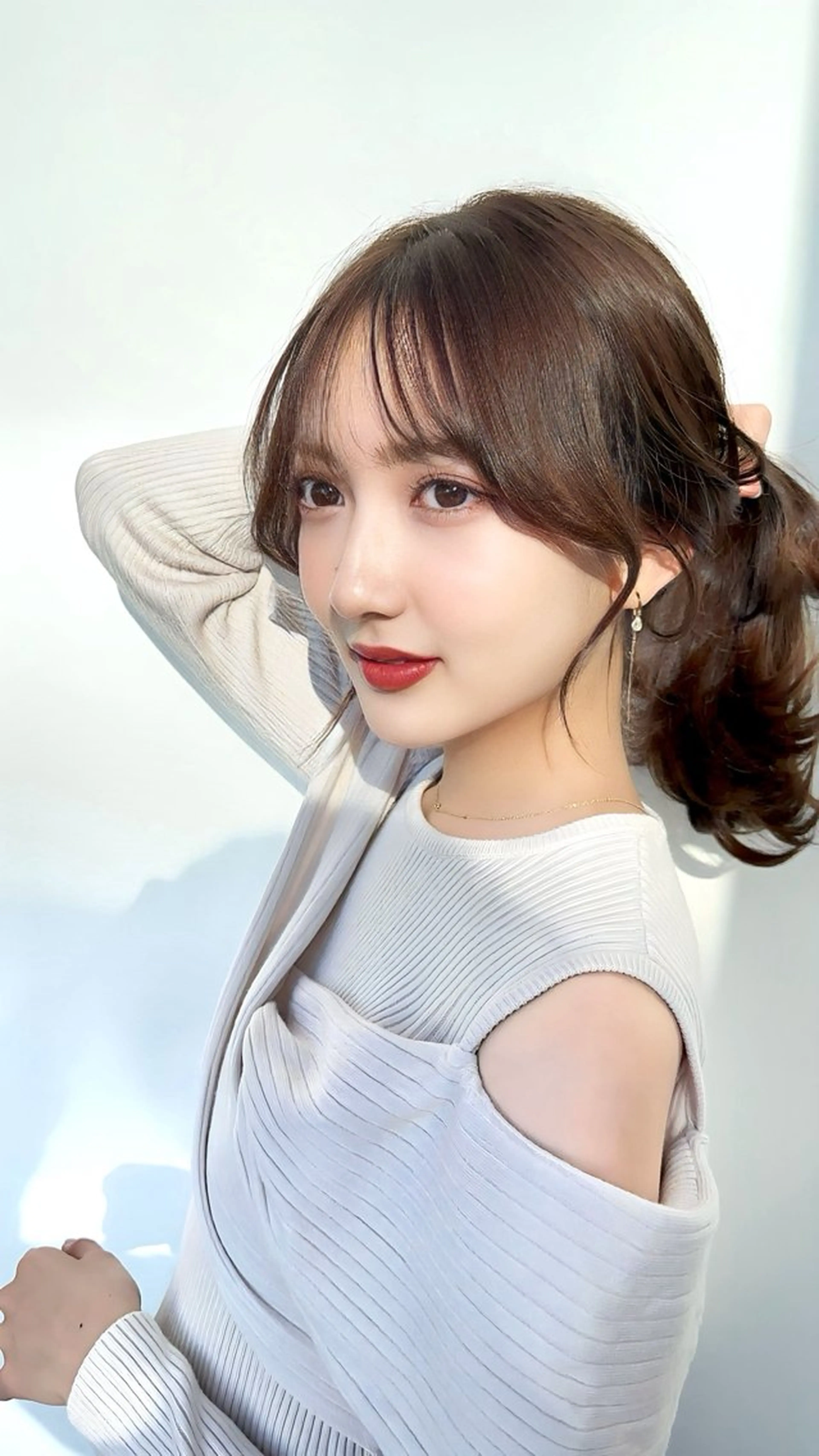 セミロング カラー 顔周りカット カット ヘアカラー トリートメント 顔周り特化/韓国ヘア /レイヤー/吉野幸大のヘアスタイル