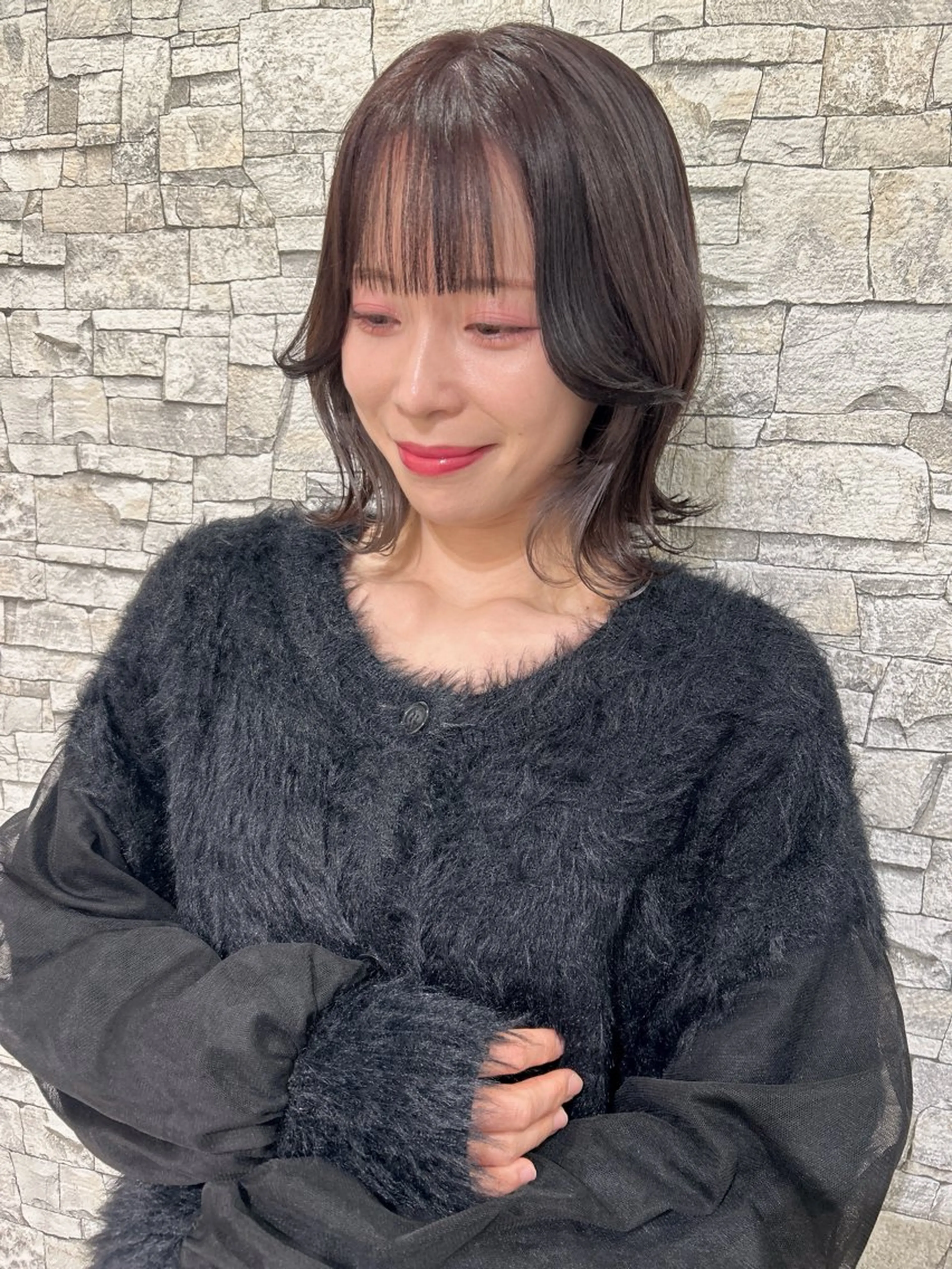 ミディアム カラー ヘアカラー 髪質改善will hairdesignのヘアスタイル