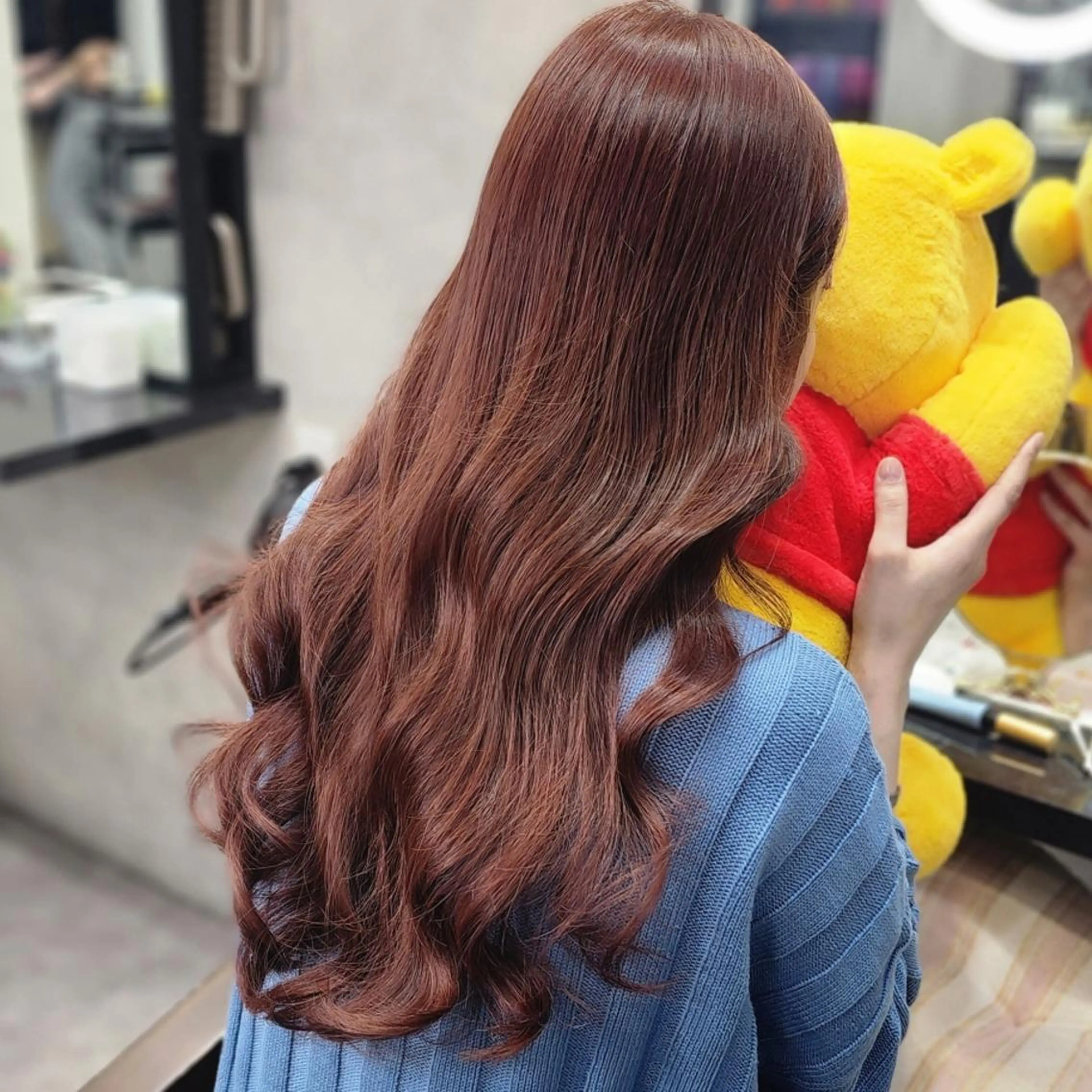 ロング カラー 黒髪 ブリーチ ブラウンカラー ダブルカラー ブリーチなしカラー 新栄 夏のヘアスタイル