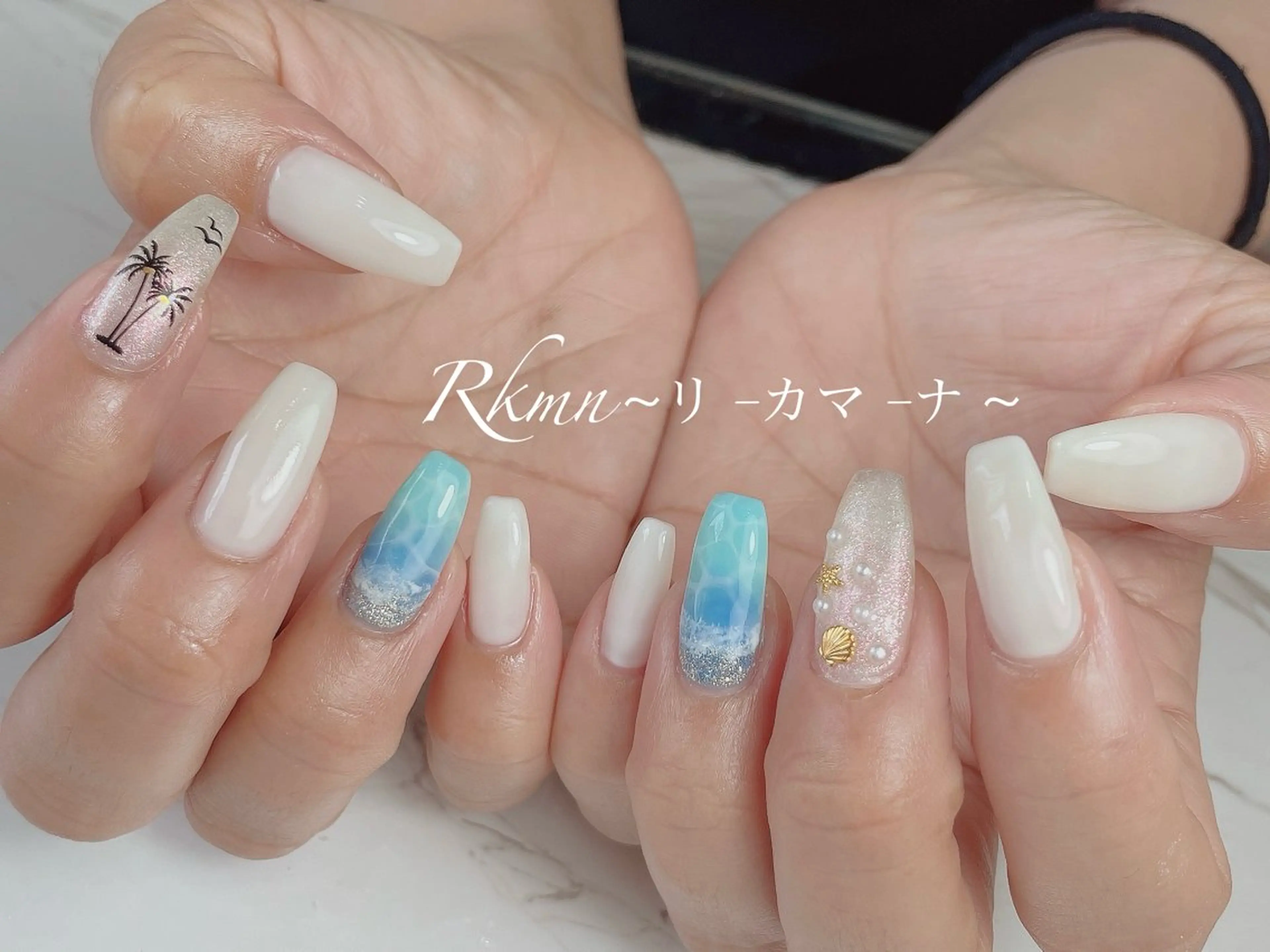 ネイル アートネイル 春ネイル ハンドネイル フットネイル ハンドケア Rkmn ~リ-カマ-ナ~のネイルデザイン