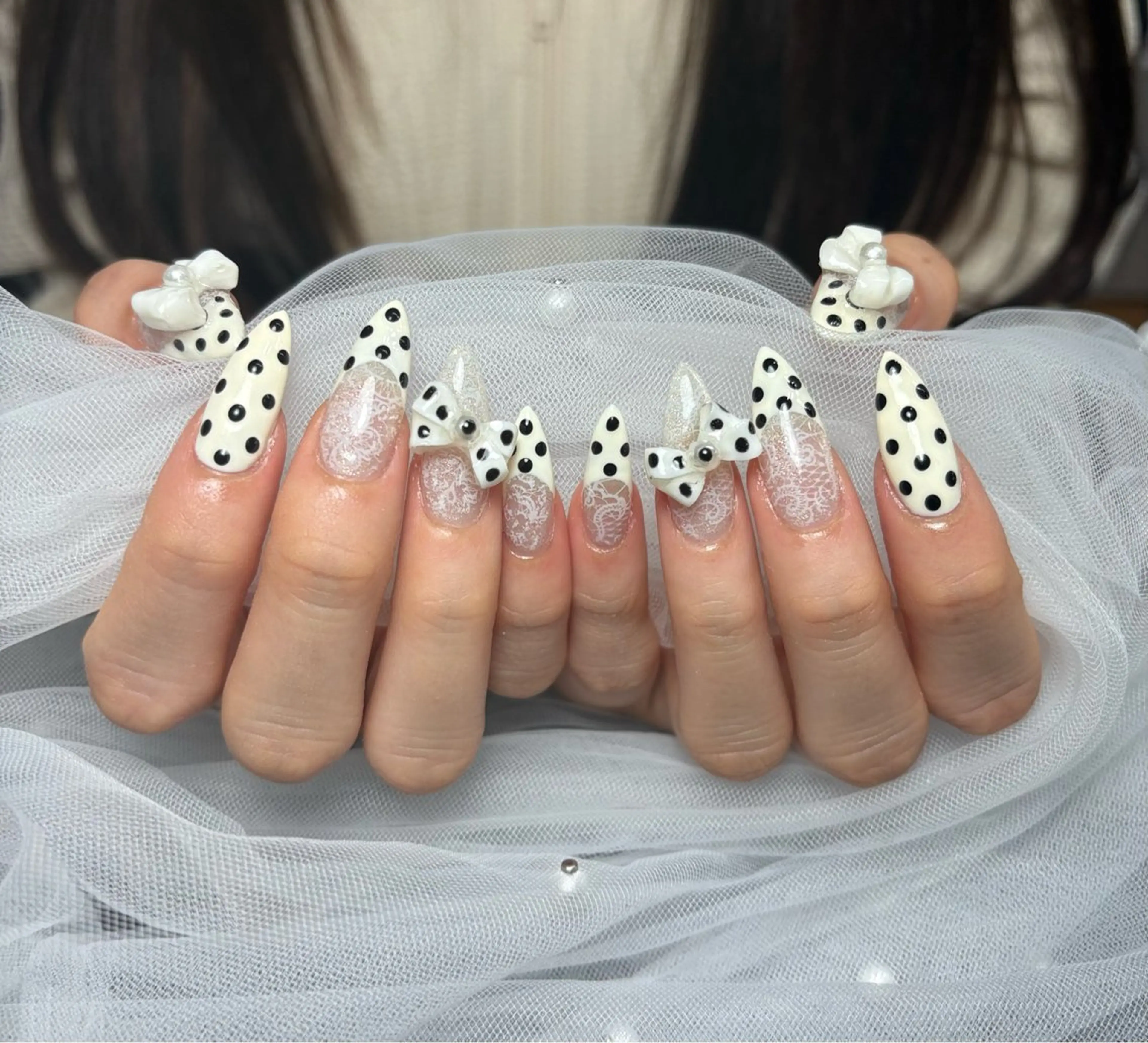 ネイル アートネイル 長さ出し ジェルネイル マグネットネイル ニュアンスネイル なな_ CloudyChanのネイルデザイン