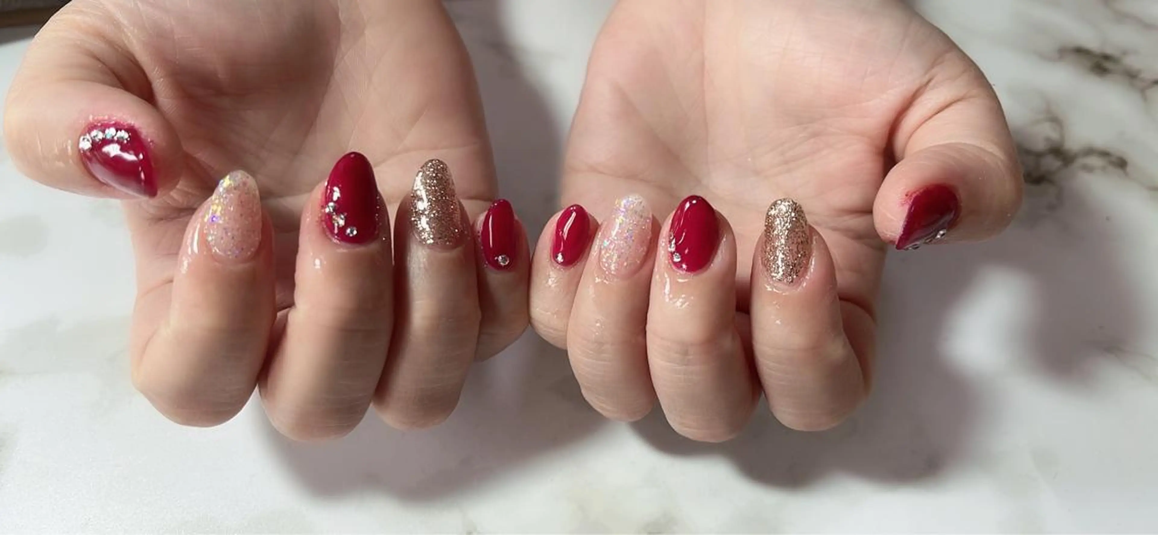 ネイル ラメ(グリッター) ワンカラーネイル 冬ネイル クリスマス Ruana Nailのネイルデザイン