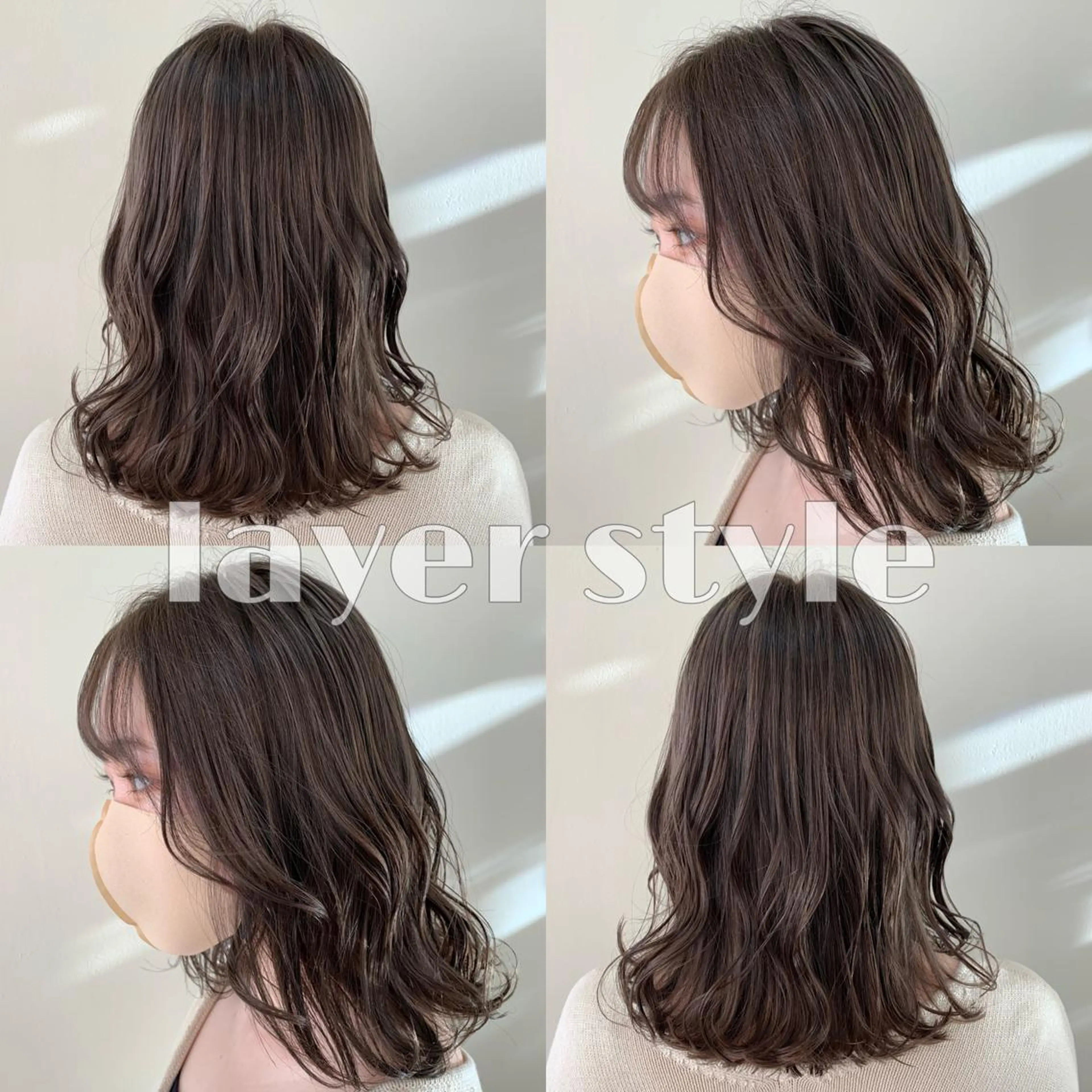 セミロング カラー 小澤 志穂のヘアスタイル