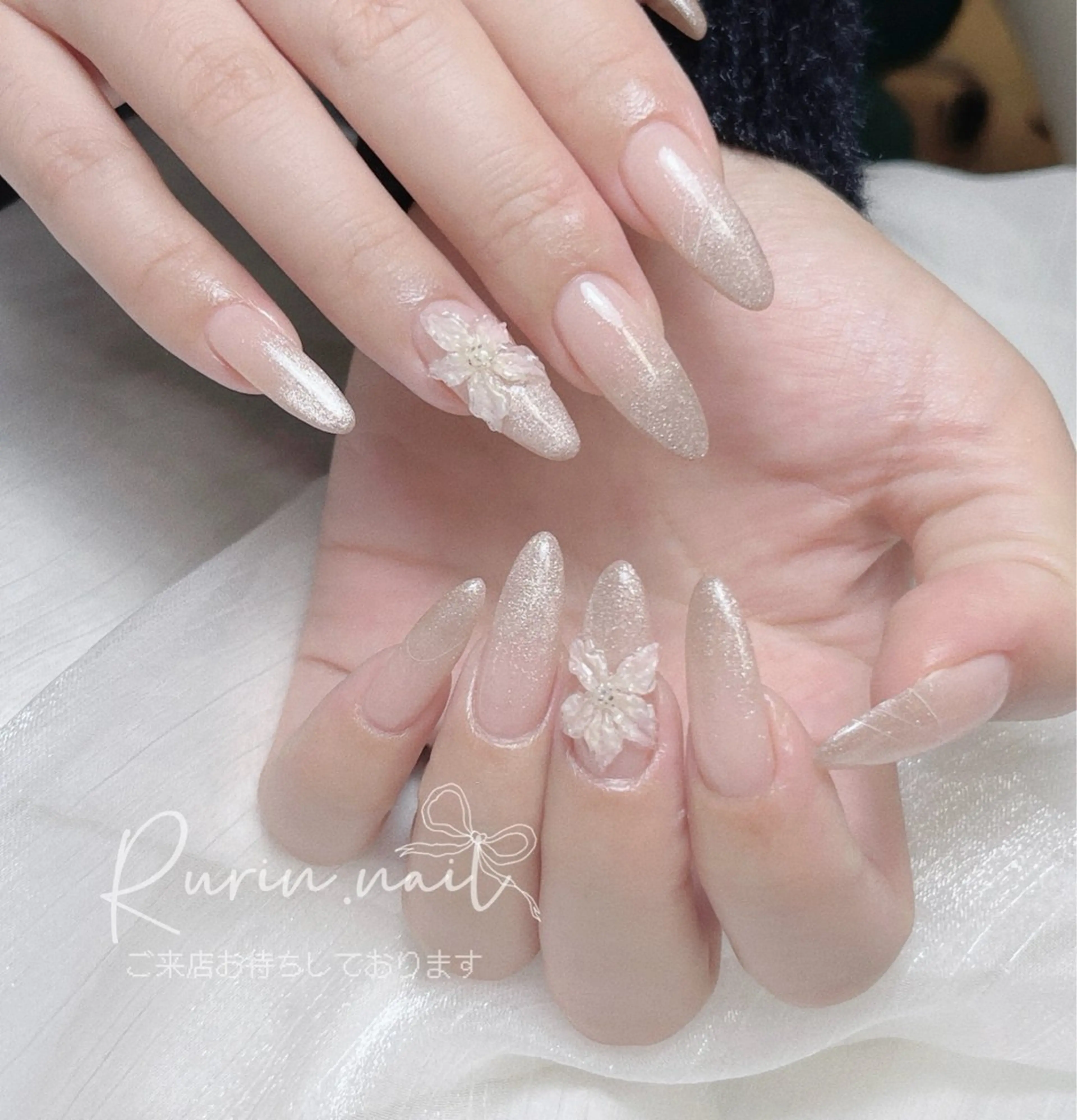 【ハンド】チップ長さ出し🌸90分持ち込みデザインの写真