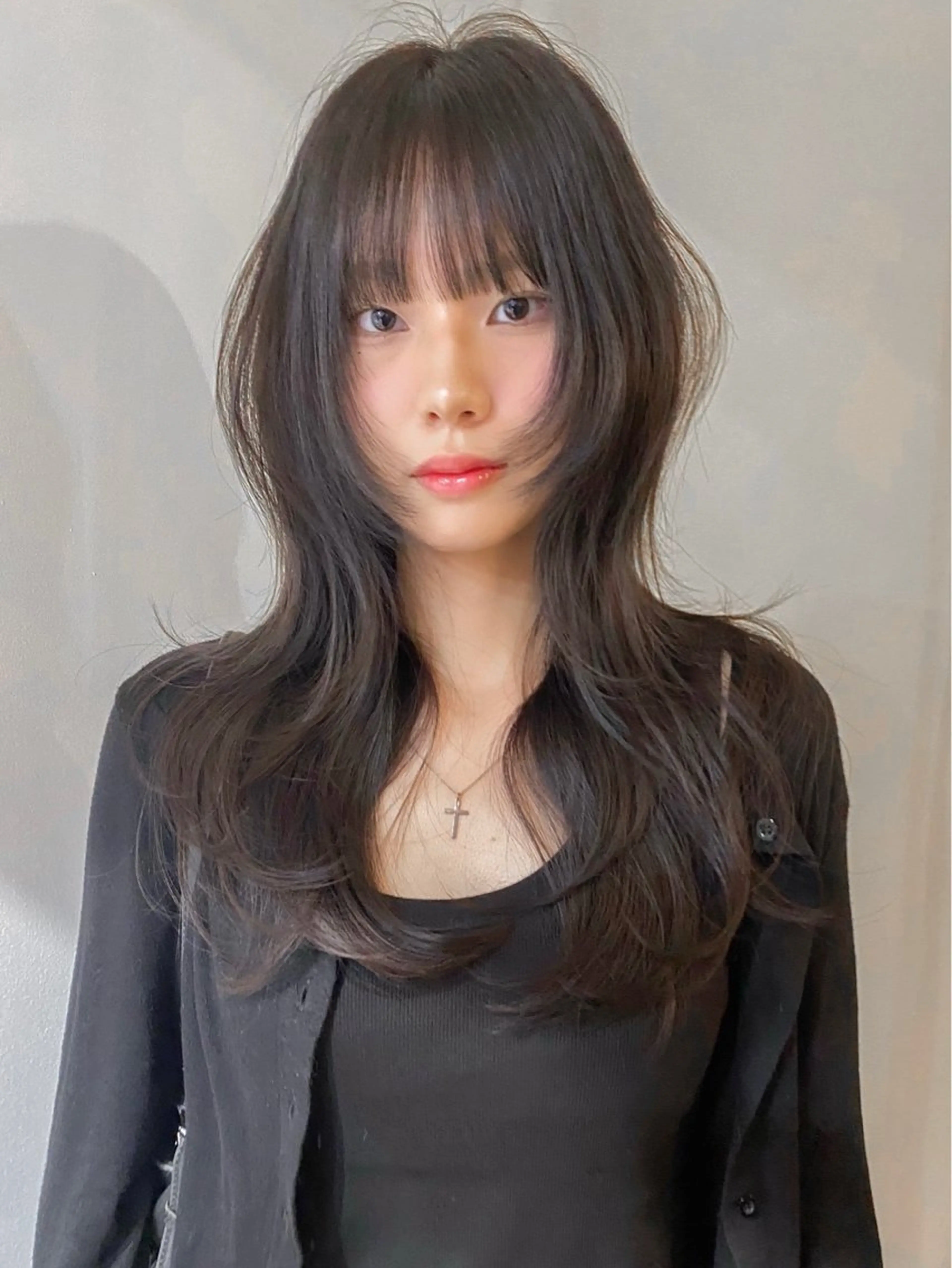 ロング カラー ヘアアレンジ 韓国風ヘア レイヤーカット 似合わせカット カット ヘアカラー トリートメント 🎀韓国レイヤー 🎀白石菜々のヘアスタイル