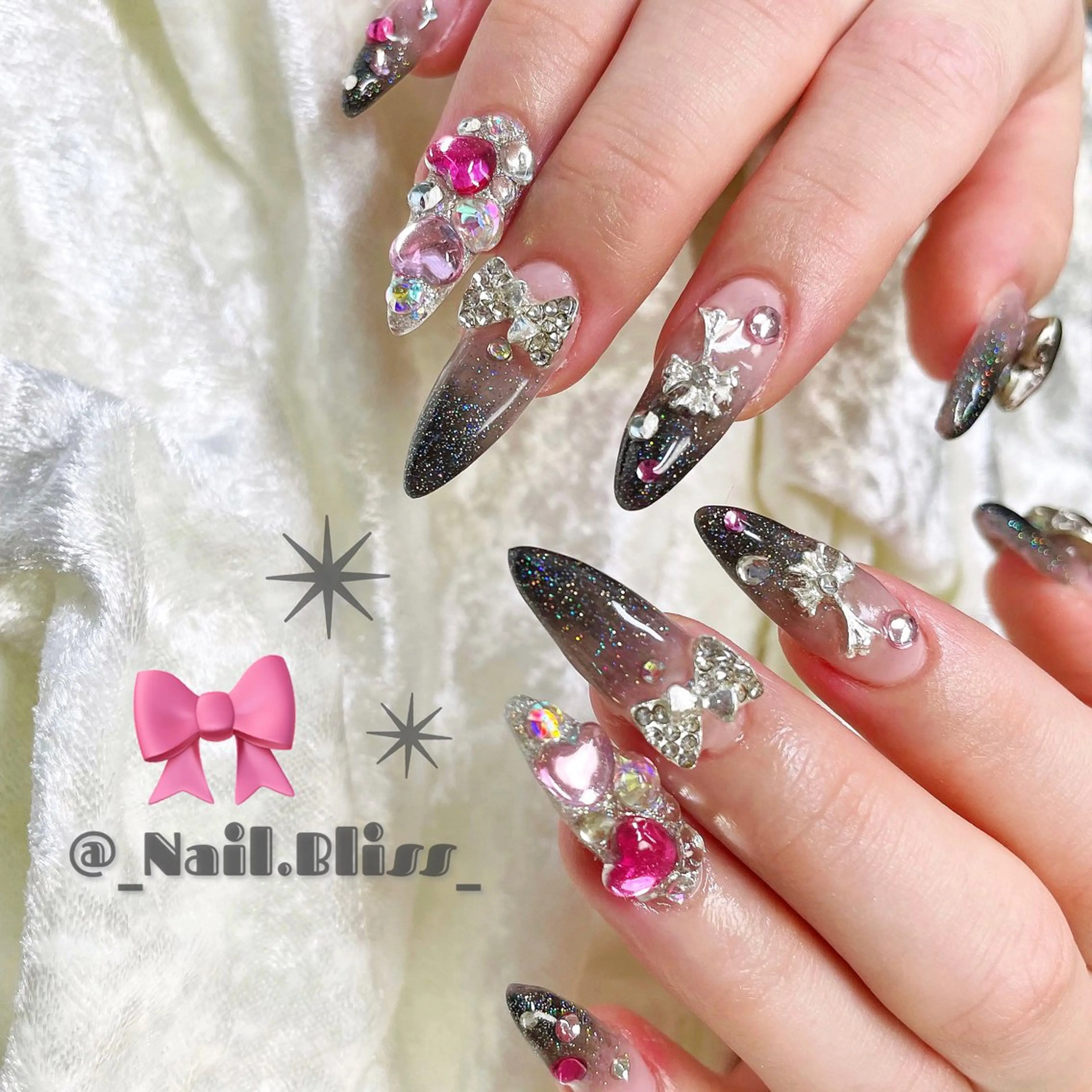 ネイル ラメ(グリッター) ラメグラデーション ハンドネイル NAIL BLISSのネイルデザイン