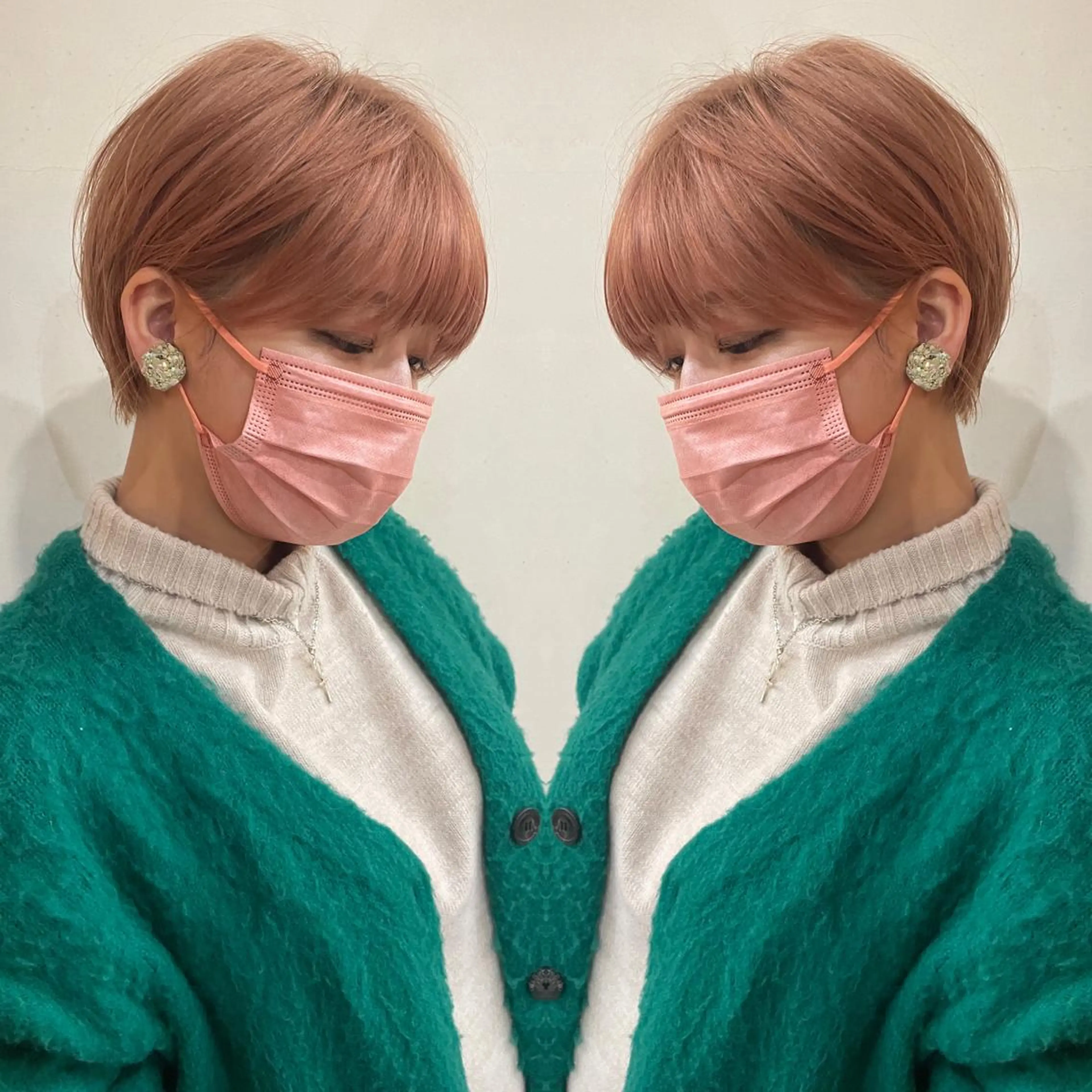 ショート カラー ショートボブ ハンサムショート 丸みショート デザインカラー ハイライトカラー ヘアカラー トリートメント 京都大人女性ショート 徒歩1分/秋山のヘアスタイル