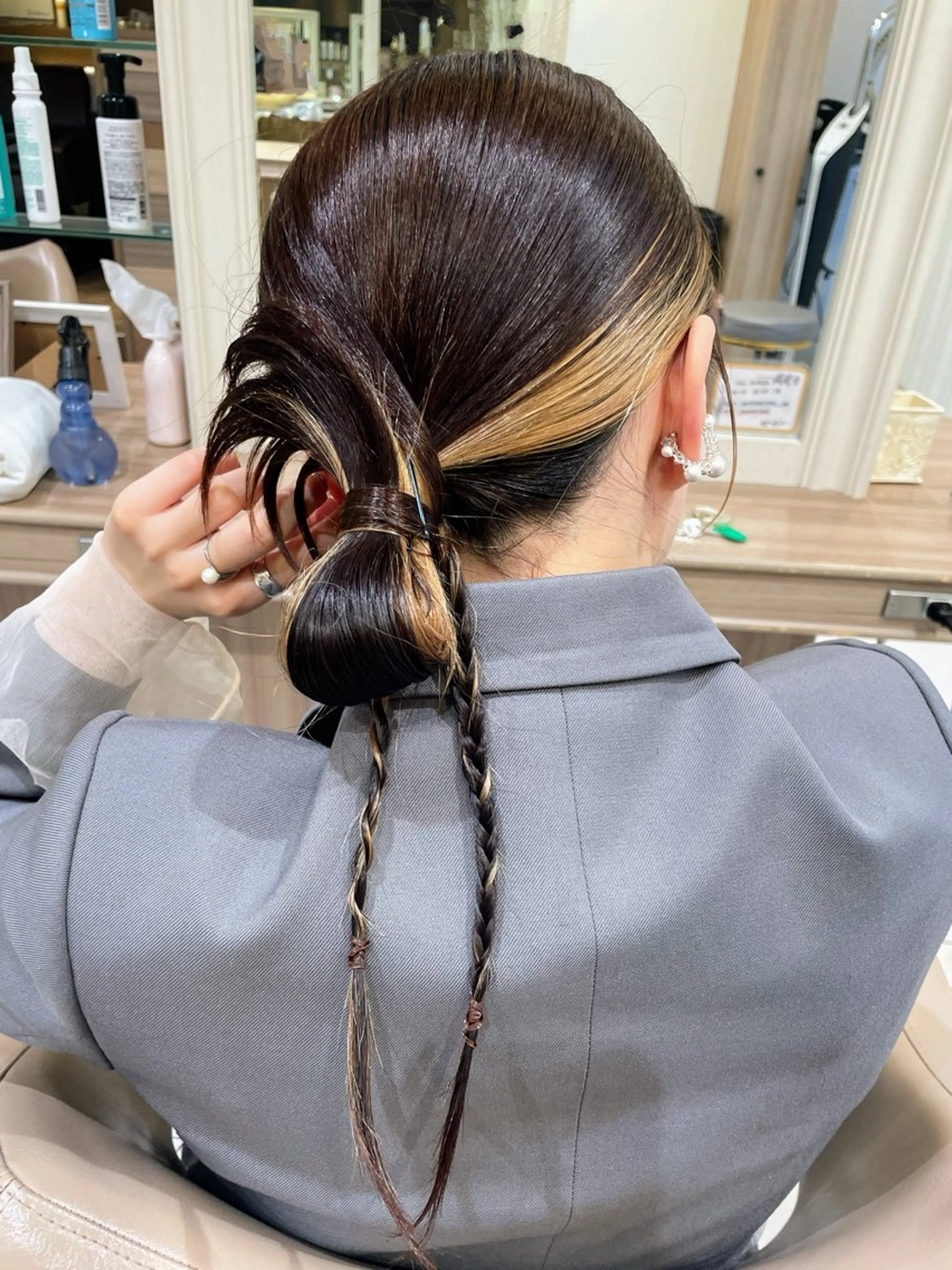 セミロング ヘアアレンジ 韓国ヘアメイク🎀/ 縮毛矯正✨山本媛香のヘアスタイル