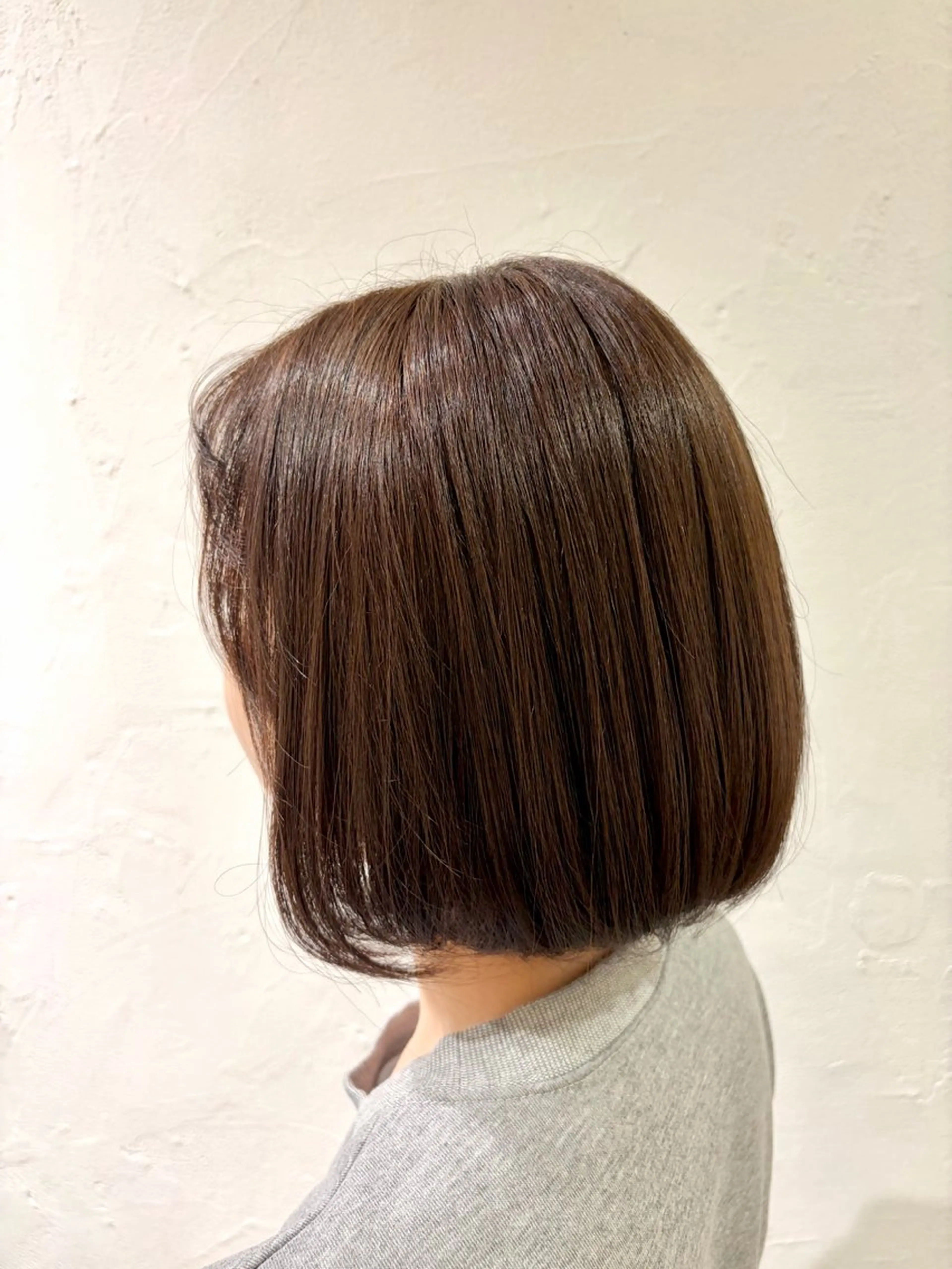 ショート カラー ボブレイヤー ボブ 伸ばしかけ 韓国風ヘア レイヤーカット カット ヘアカラー トリートメント 美容室stadium 横田ジュンコのヘアスタイル