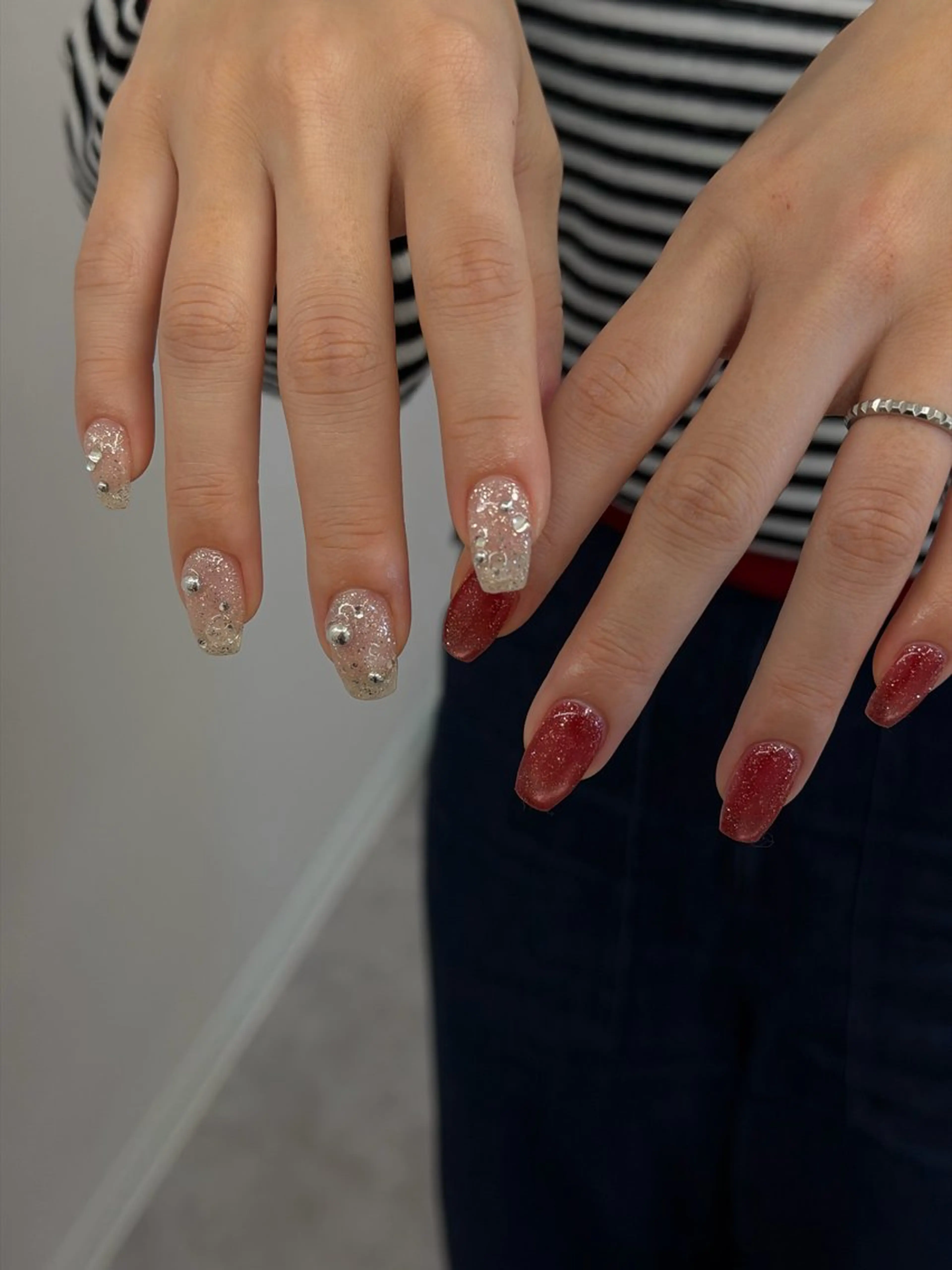 ネイル ジェルネイル キラキラネイル マグネットネイル ニュアンスネイル パラジェル ハンドネイル ハンドケア Bana_ Nailのネイルデザイン