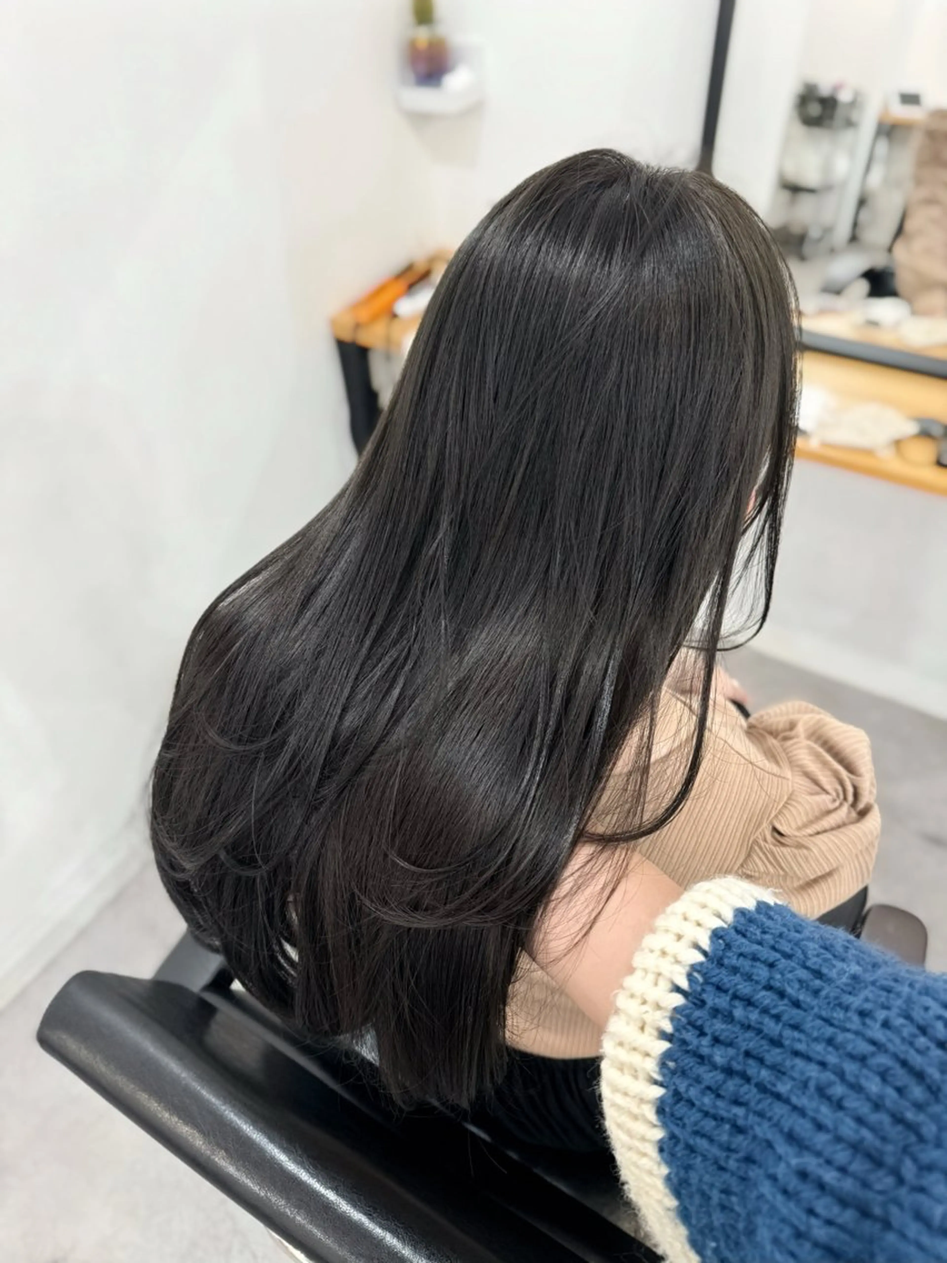 ロング のり🐼顔まわり/ 韓国/レイヤーカットのヘアスタイル