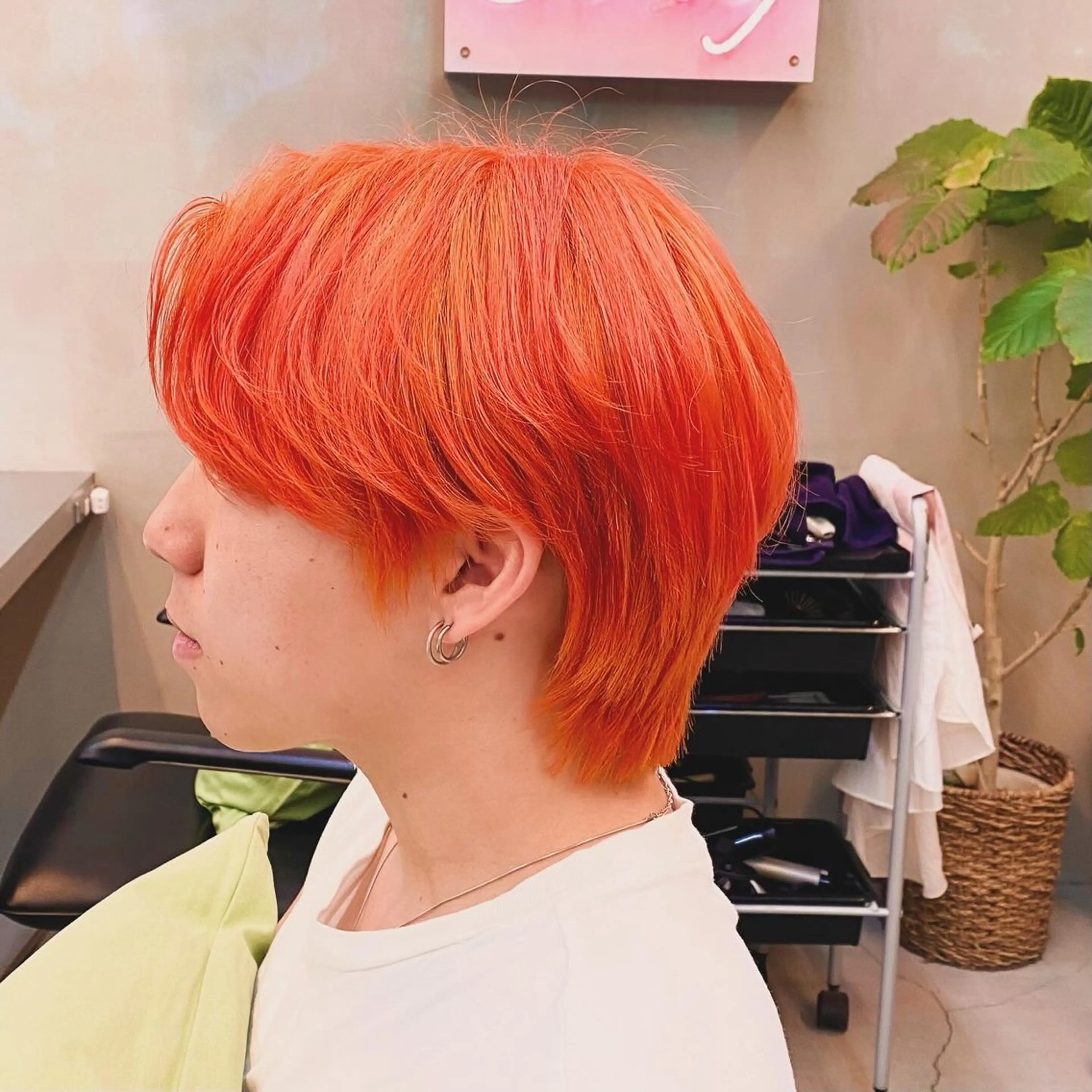 ショート カラー メンズ メンズ韓国風 刈り上げ オレンジ 韓国風ヘア カット ヘアカラー トリートメント 艶髪と透明感を ‼️/若林のヘアスタイル