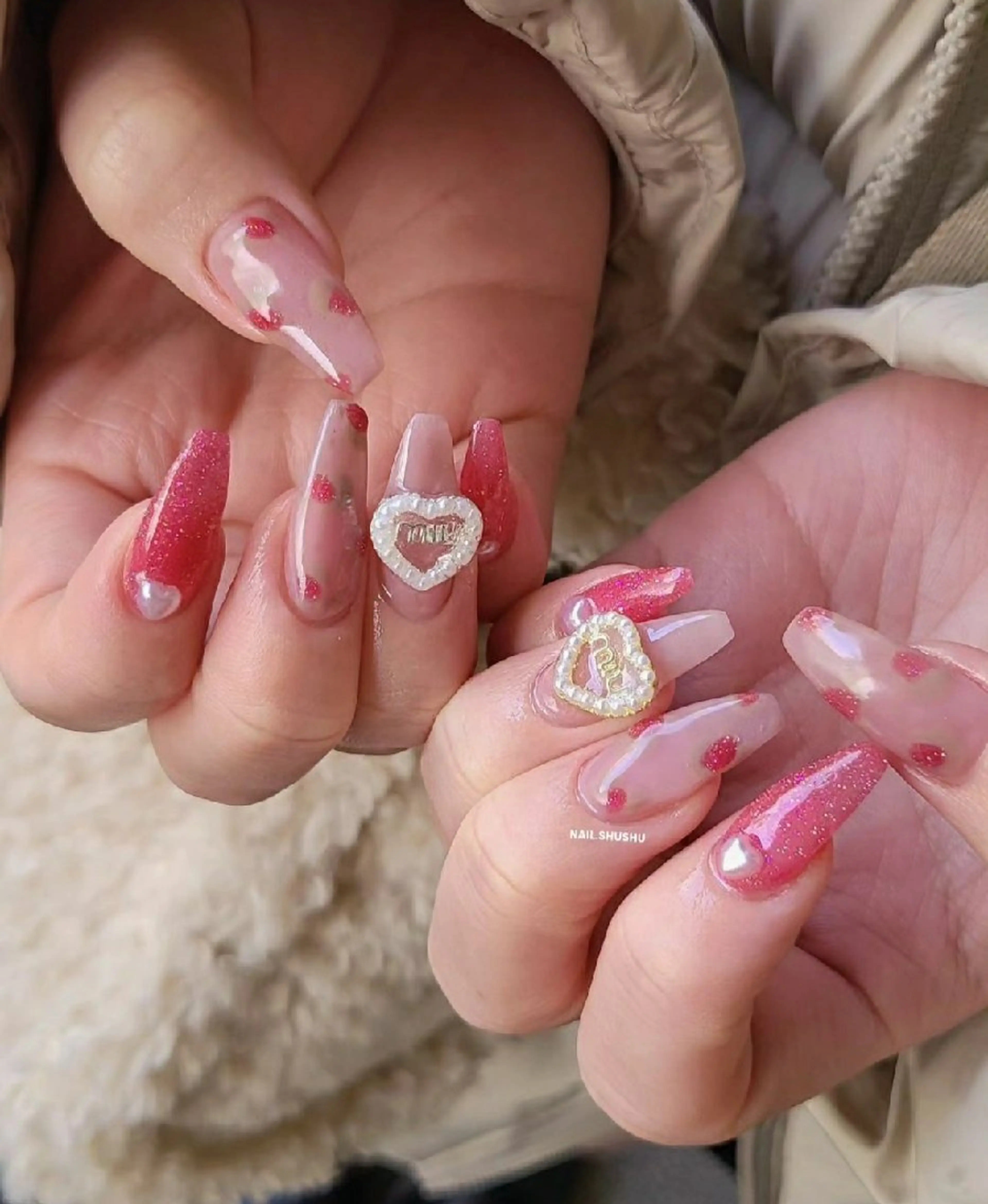 ネイル 持ち込み ニュアンスネイル ワンカラーネイル シンプルネイル 冬ネイル ハンドネイル 3dパーツ/流行り 👧shushu❤️のネイルデザイン