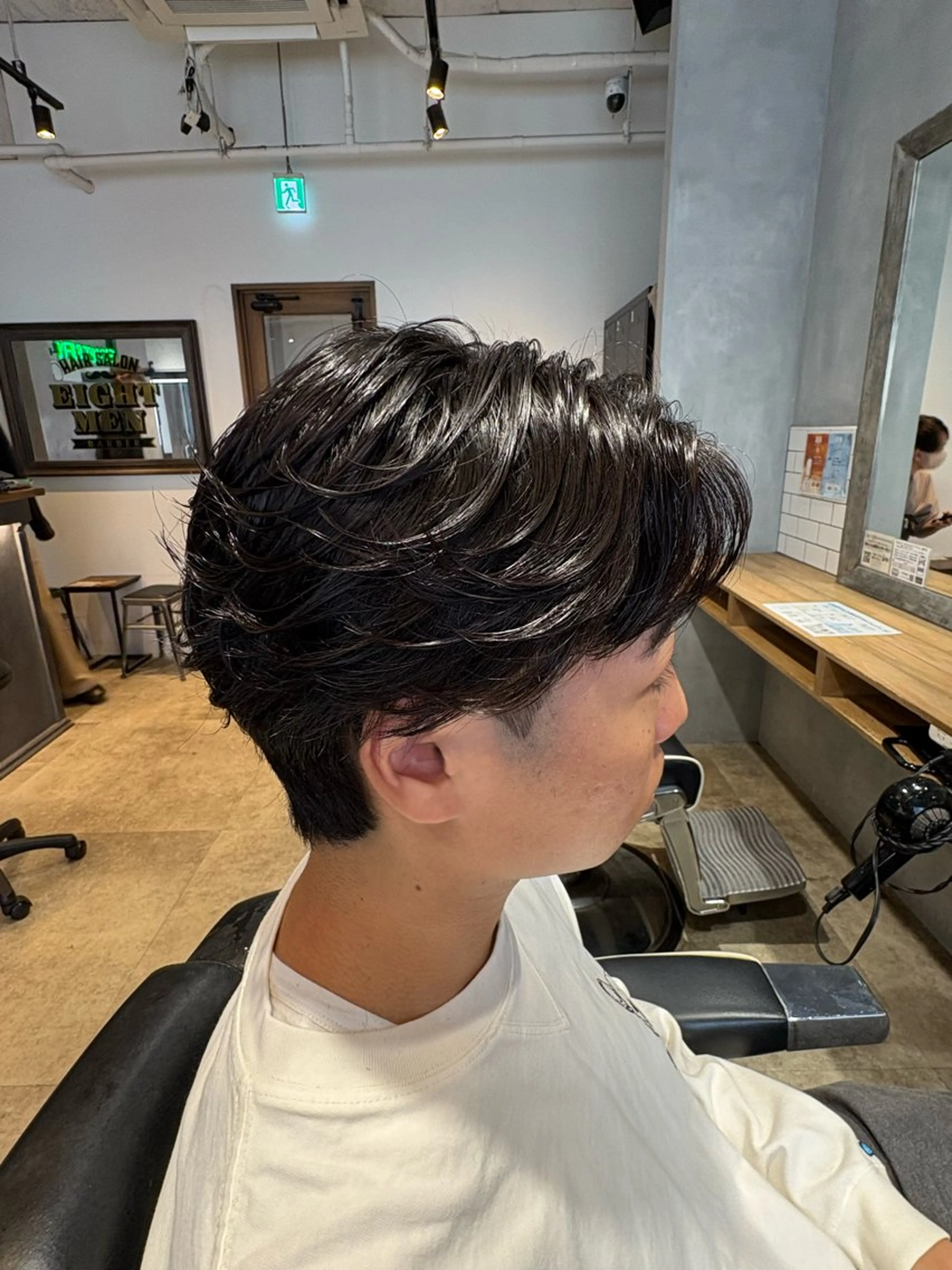 ミディアム パーマ メンズ カット パーマ EIGHT MEN 池袋西口店 【エイト】 （メンズサロン　エイト　メン　イケブクロニシグチテン）所属・清水 men'sパーマ特化のヘアスタイル