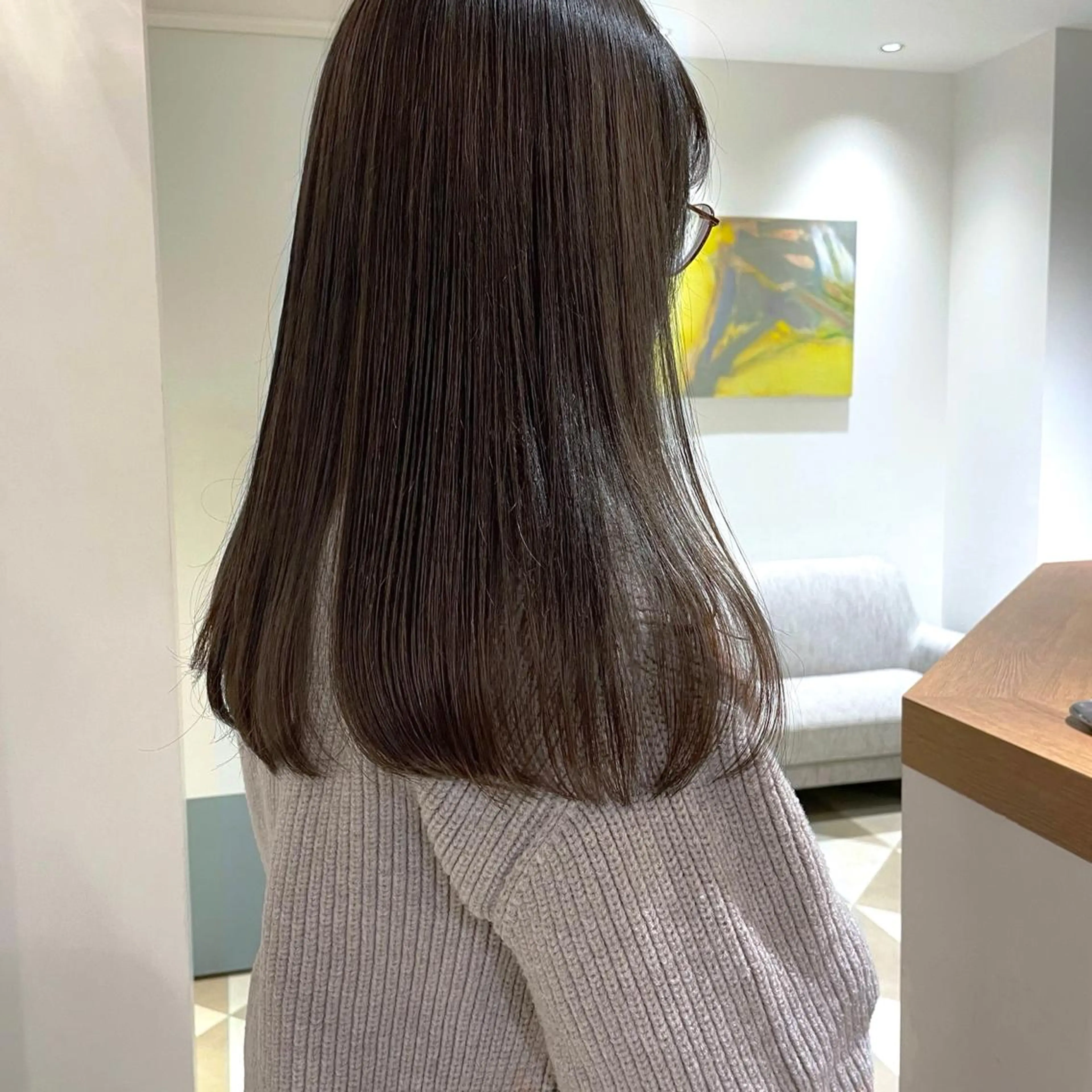 ロング カラー グレージュ ヘアカラー トリートメント ボブ/レイヤー/ケア パーマ/リュウタのヘアスタイル