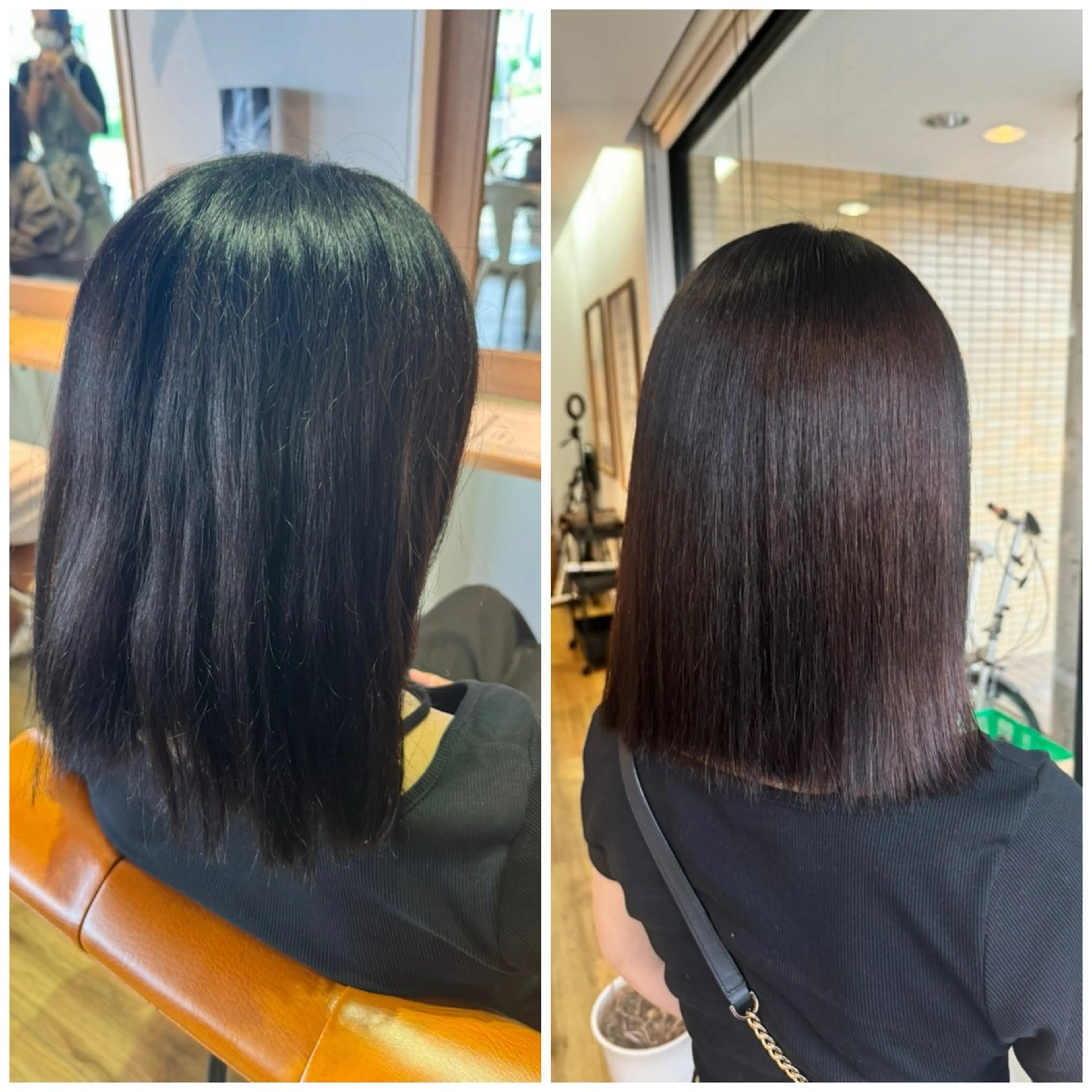 ミディアム カラー 酸性ストレート 縮毛矯正 トリートメント ツキダテ ユイのヘアスタイル