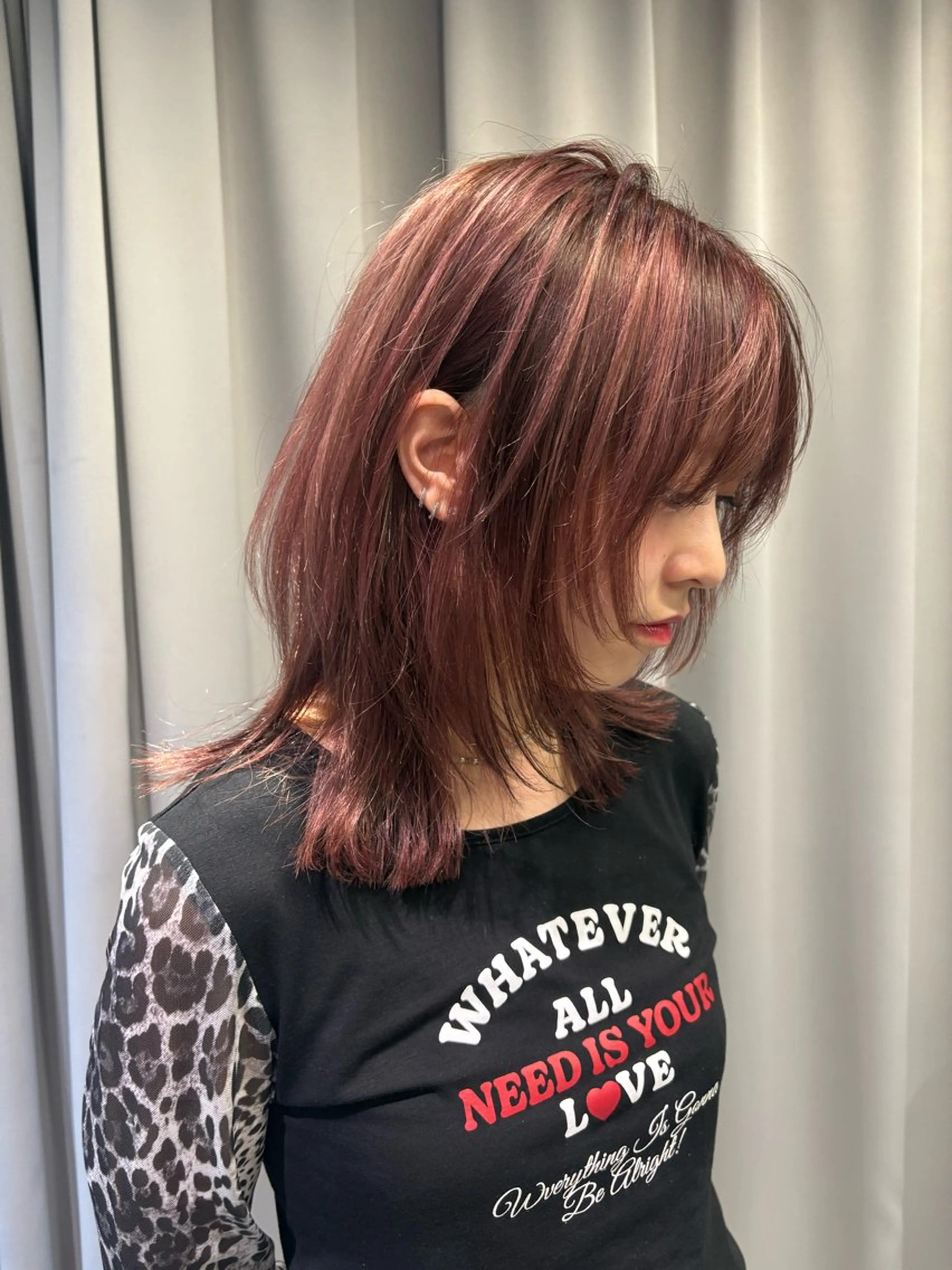 セミロング カラー ピンクカラー カット ヘアカラー トリートメント Null原宿所属・jyui/原宿 ハイトーン/デザインのヘアスタイル