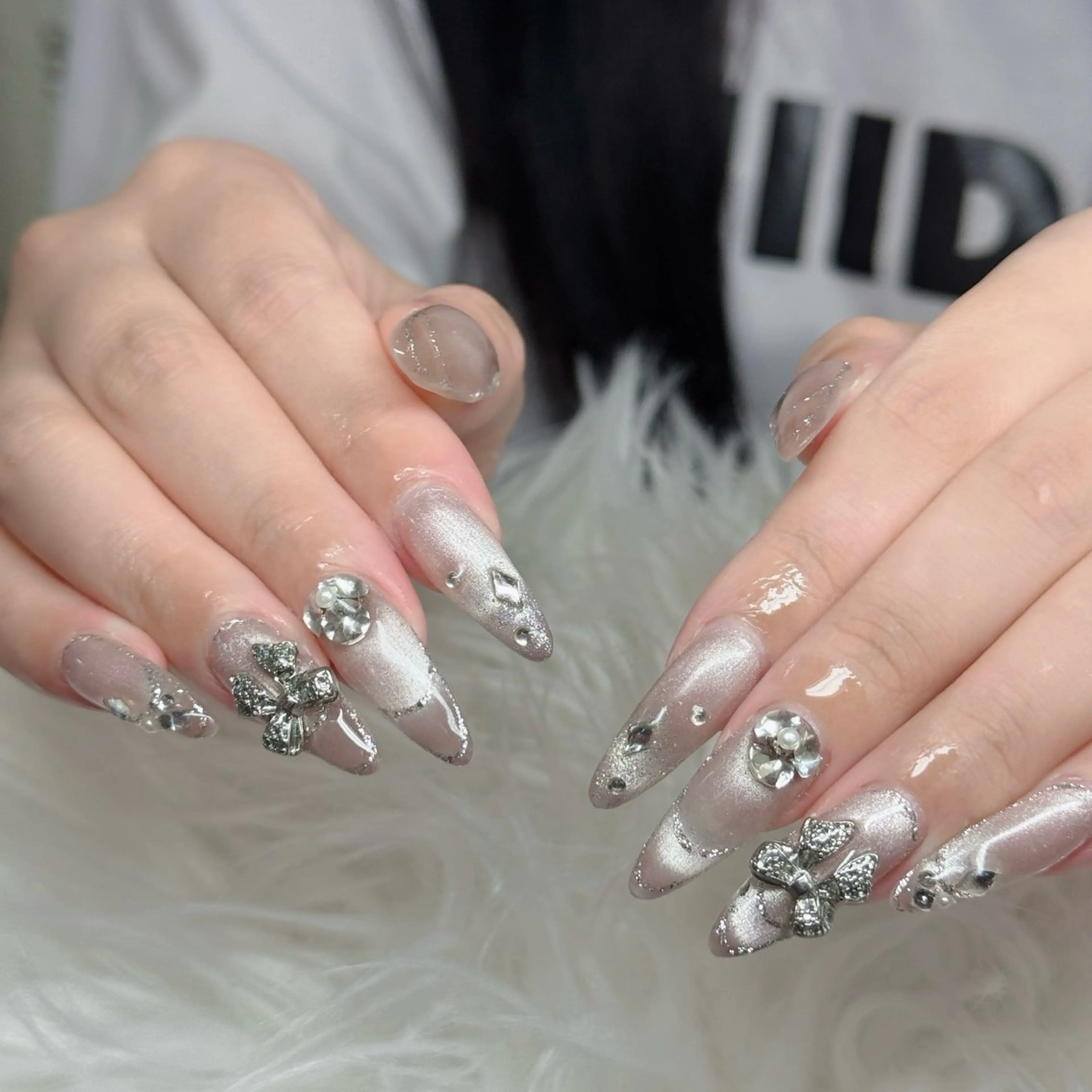 ネイル フットネイル フレンチネイル グラデーション 韓国ネイル ロングネイル Hani Nail Salonのネイルデザイン