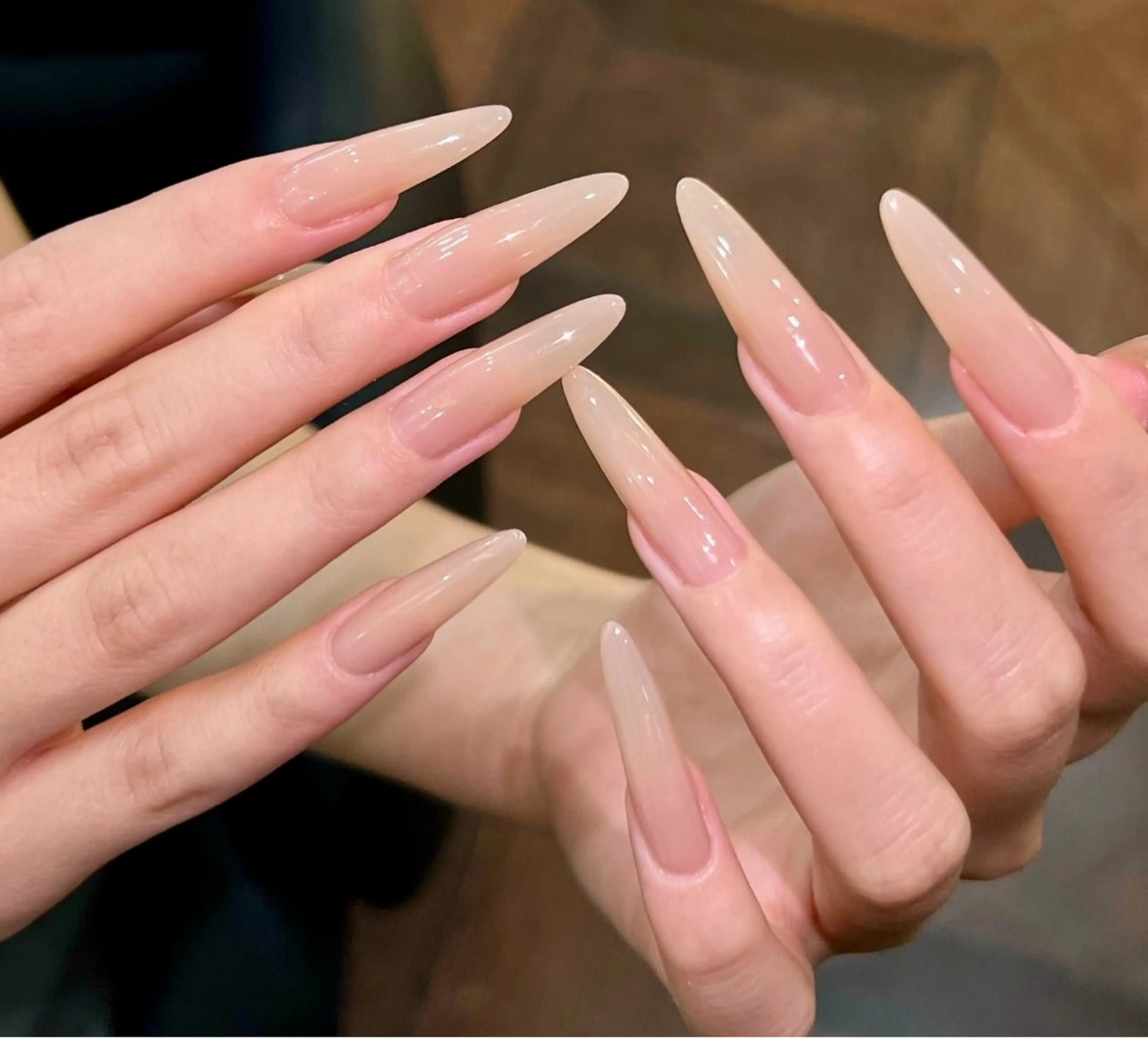 ネイル アートネイル チークネイル 長さ出し フレンチネイル ジェルネイル ハンドネイル Yumi Nail Seiのネイルデザイン